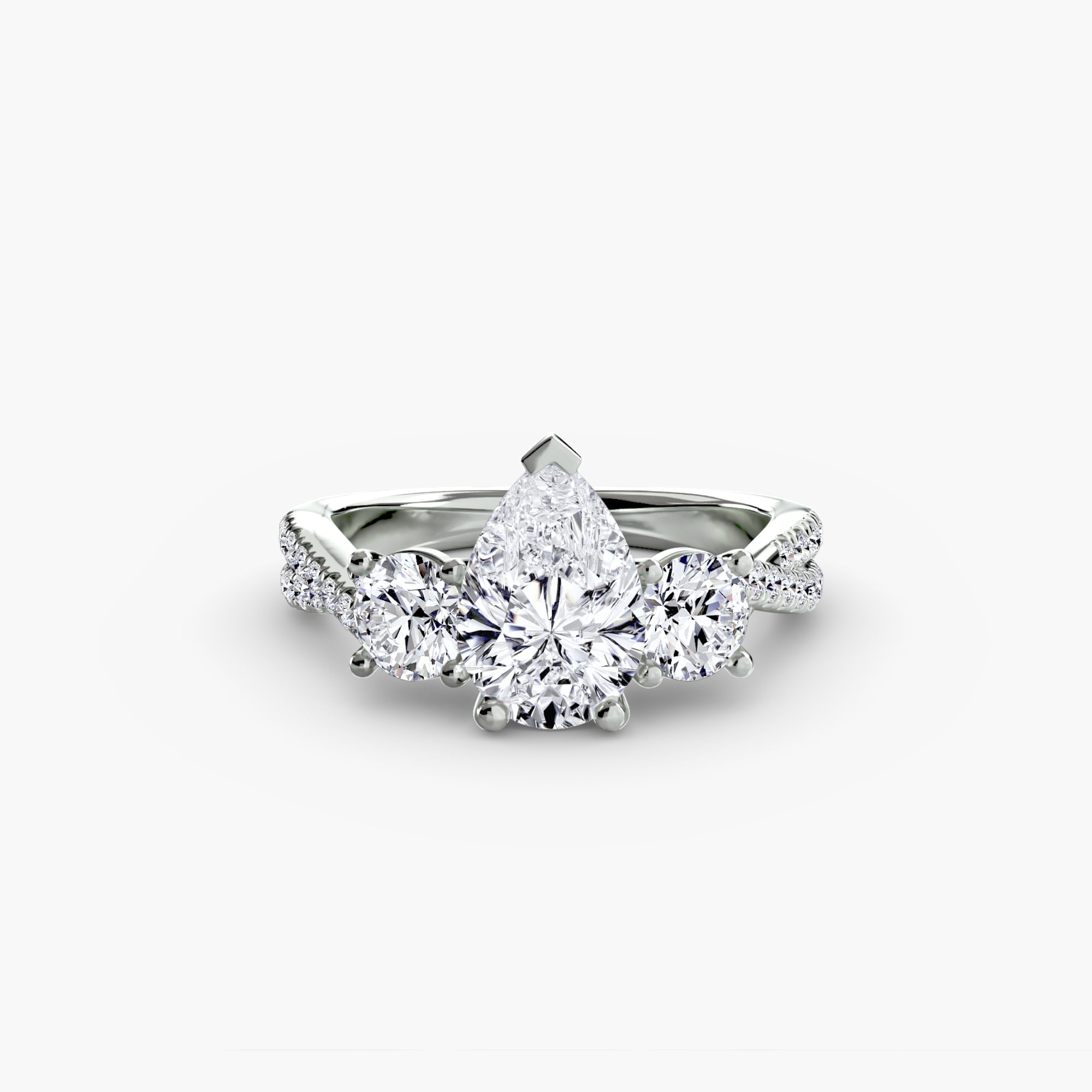 Aria Three-Stone with Pavé Band