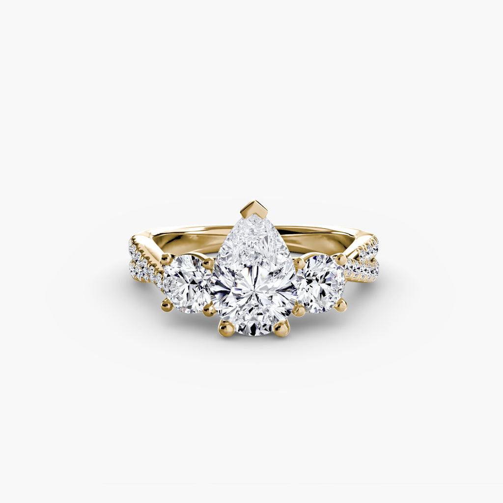 Aria Three-Stone with Pavé Band