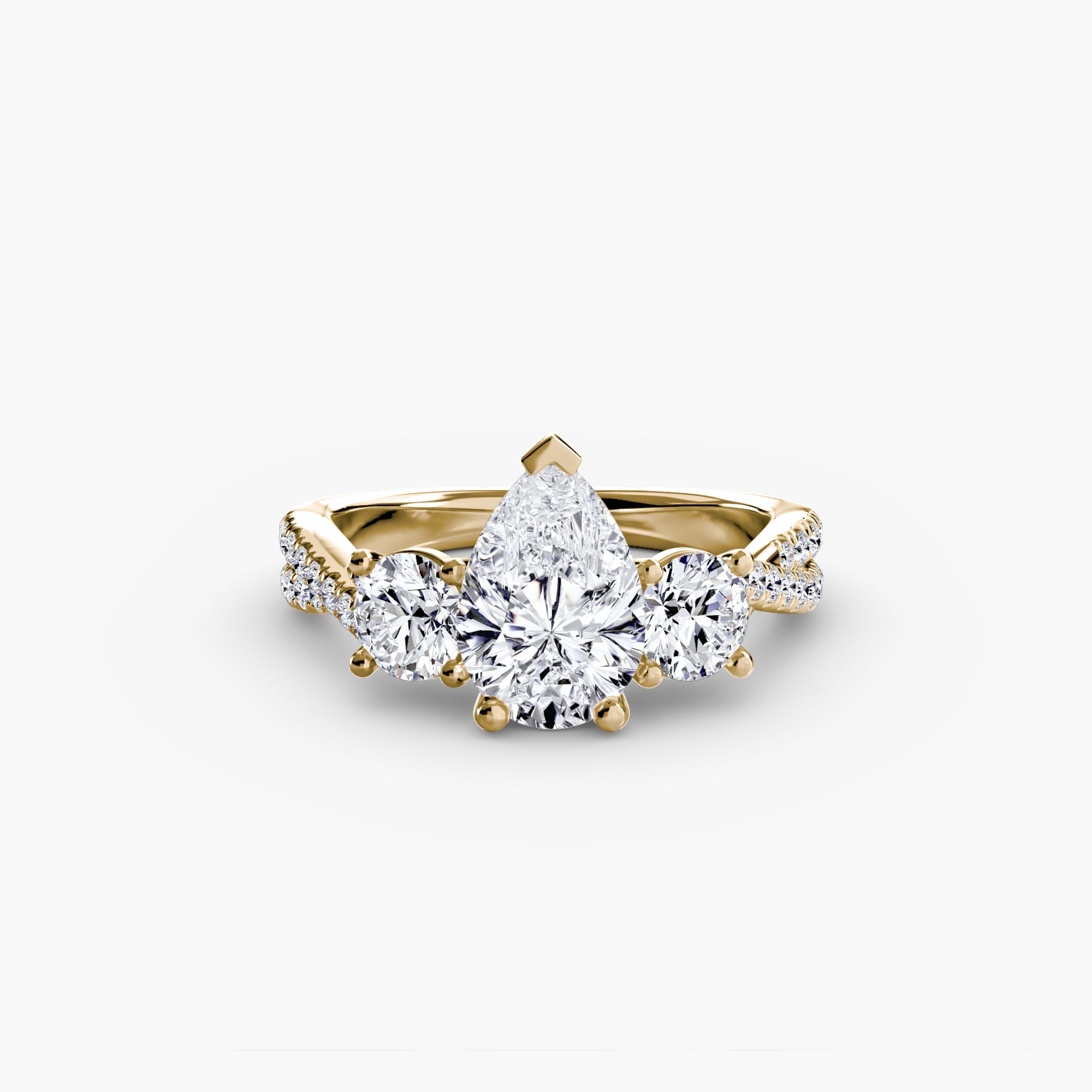 Aria Three-Stone with Pavé Band