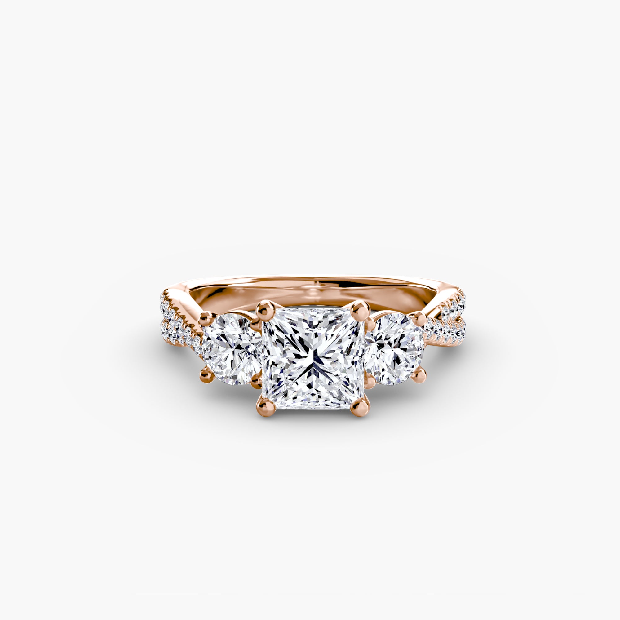 Aria Three-Stone with Pavé Band