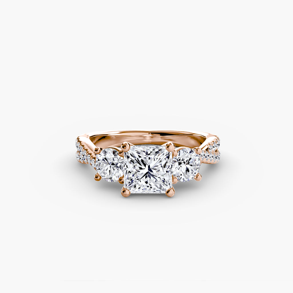 Aria Three-Stone with Pavé Band
