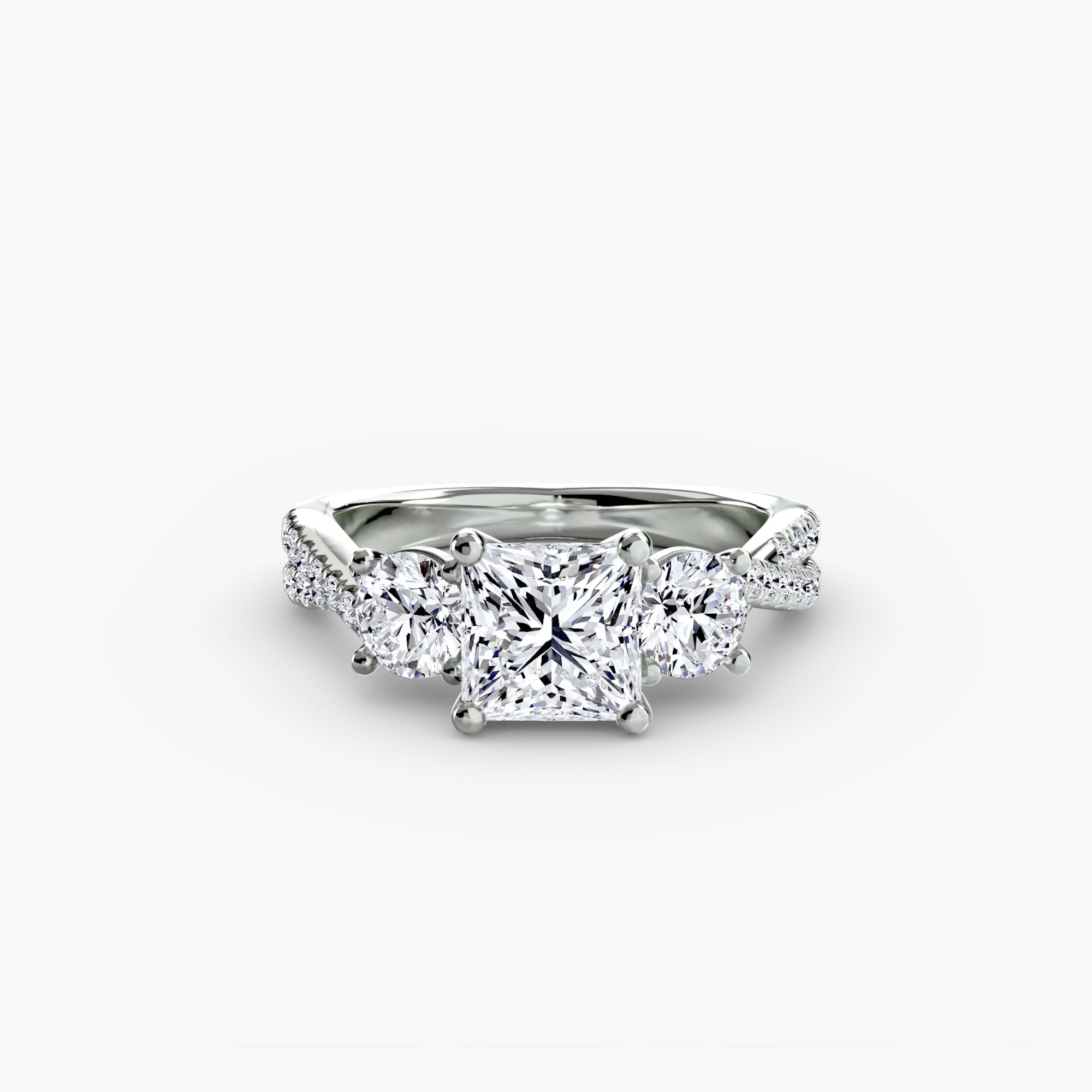 Aria Three-Stone with Pavé Band