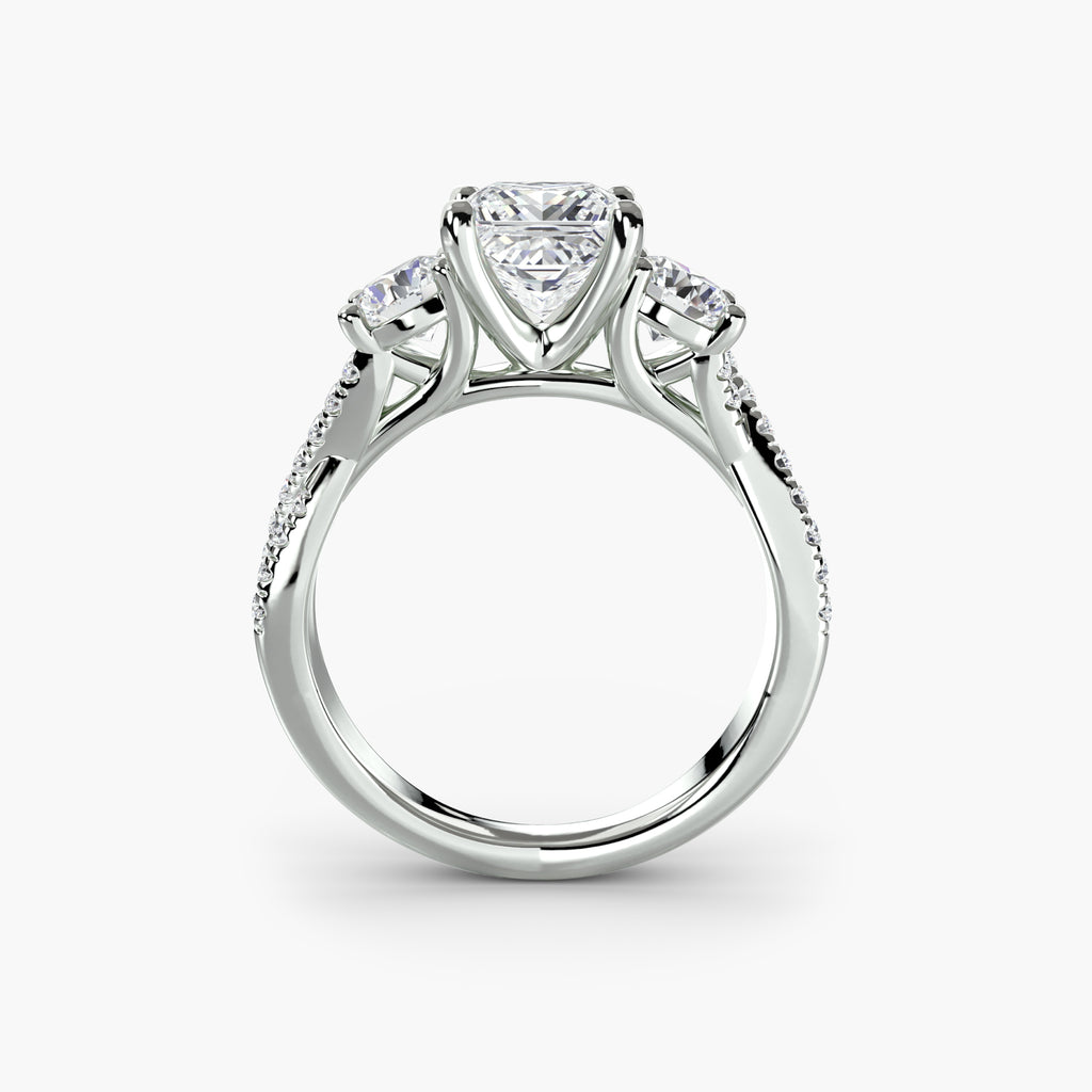 Aria Three-Stone with Pavé Band