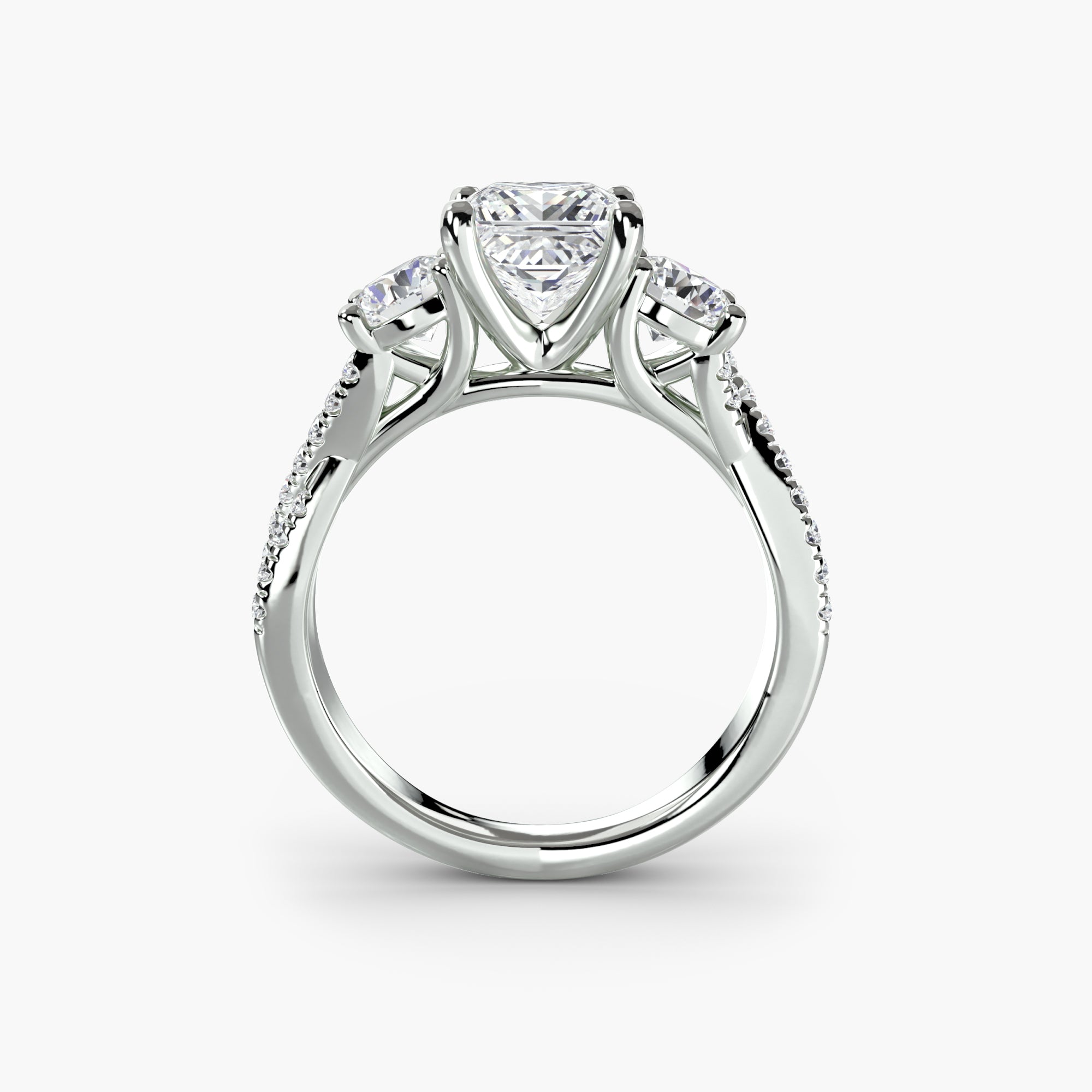 Aria Three-Stone with Pavé Band