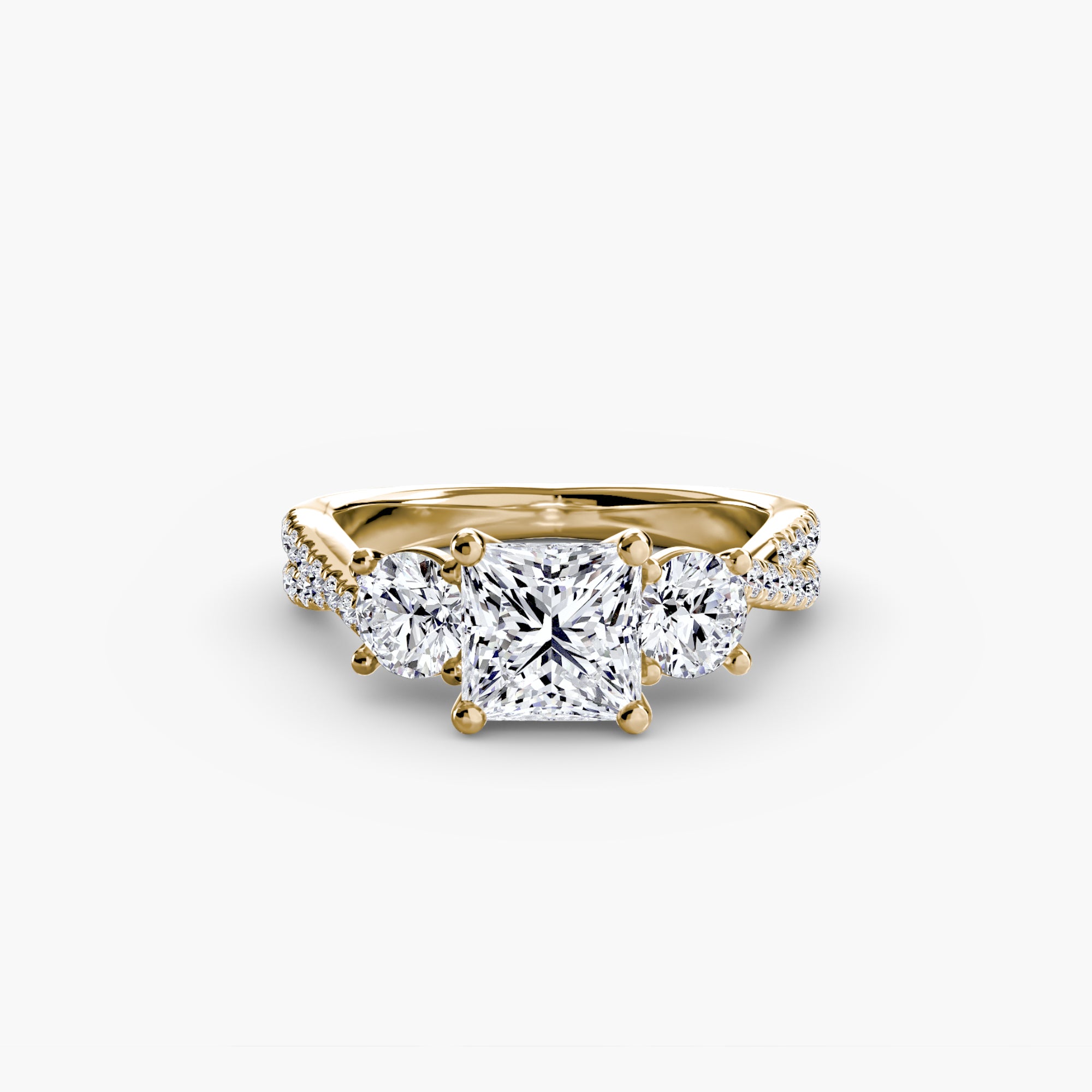 Aria Three-Stone with Pavé Band