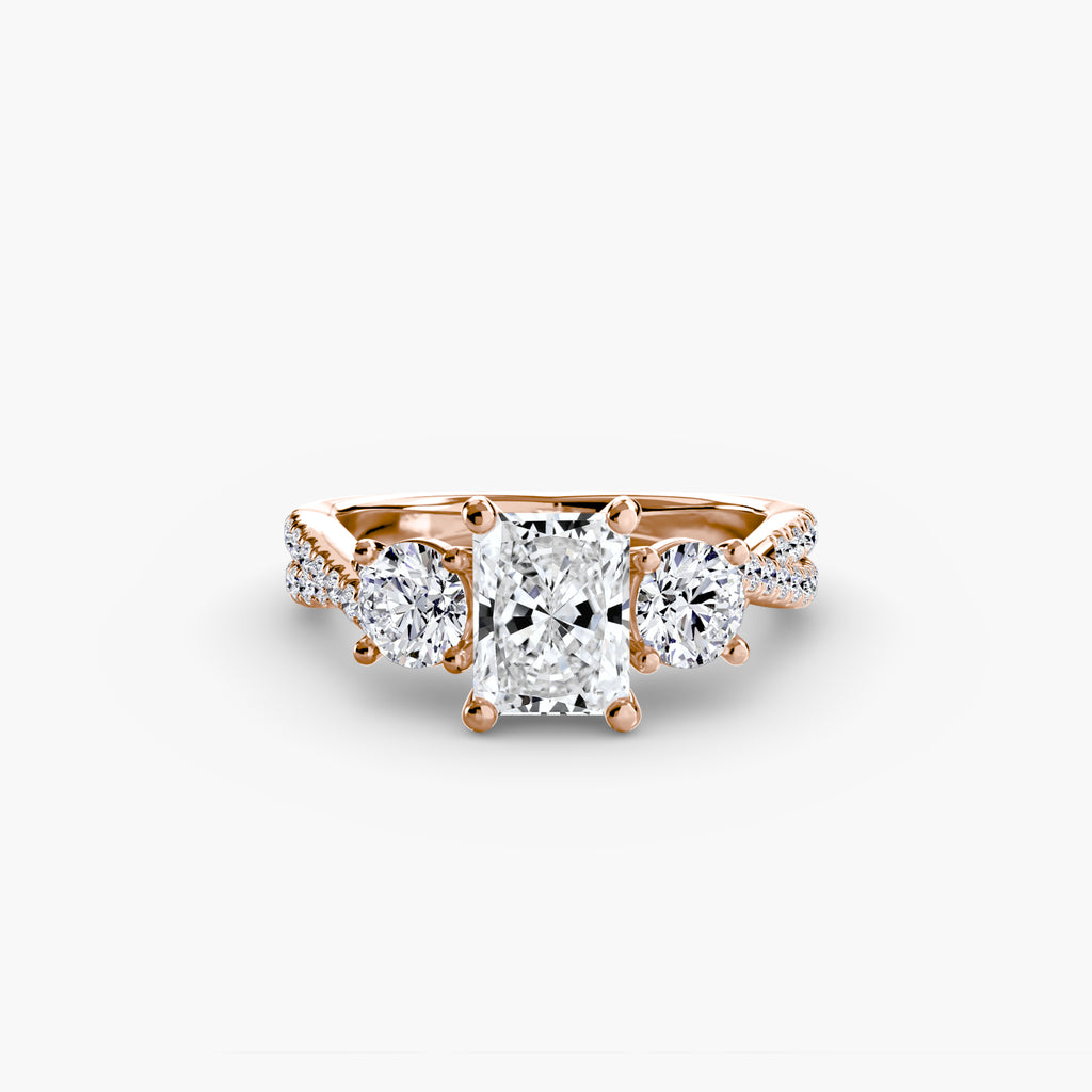 Aria Three-Stone with Pavé Band