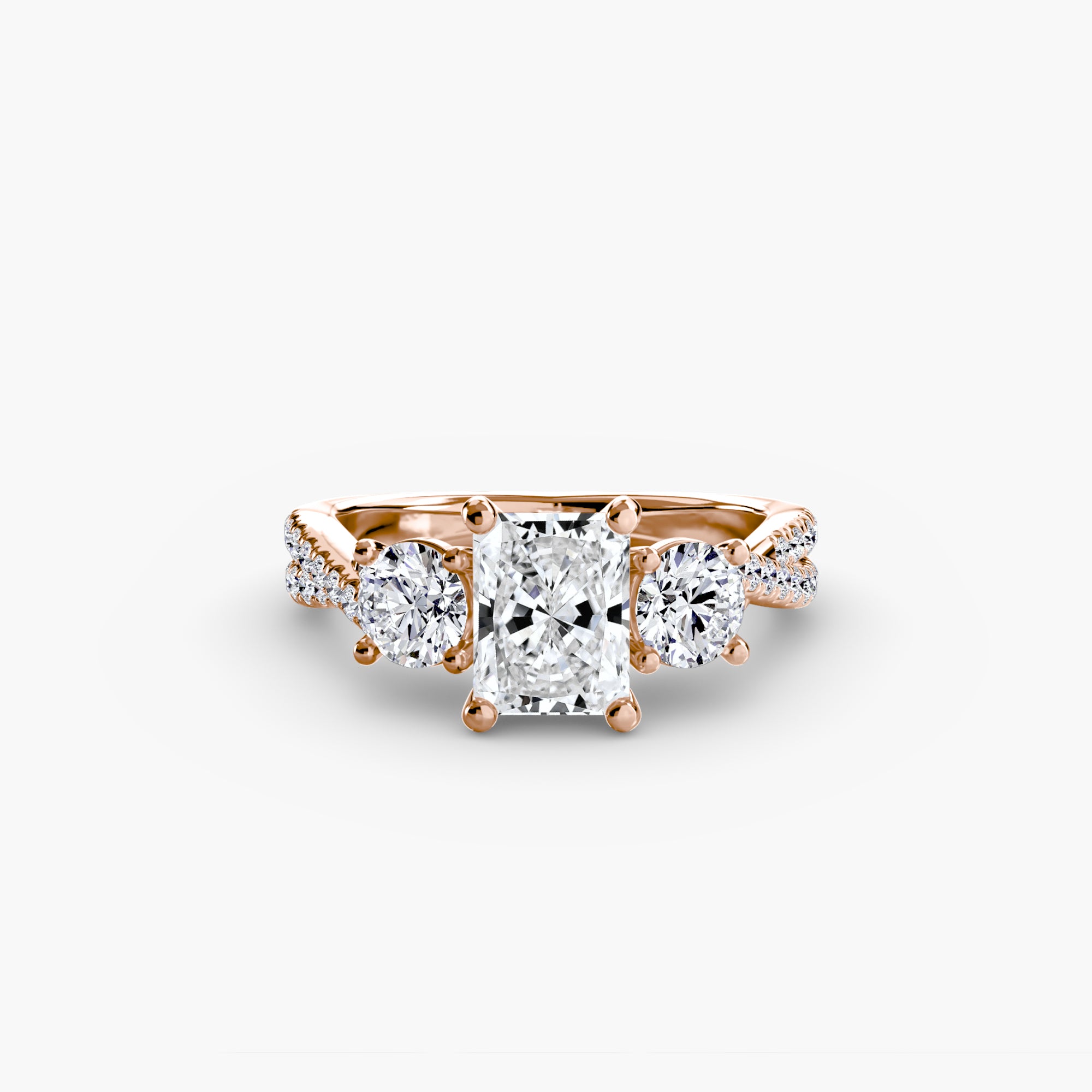 Aria Three-Stone with Pavé Band