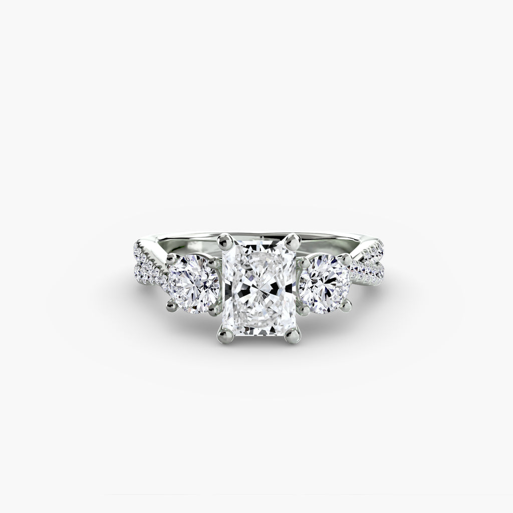 Aria Three-Stone with Pavé Band