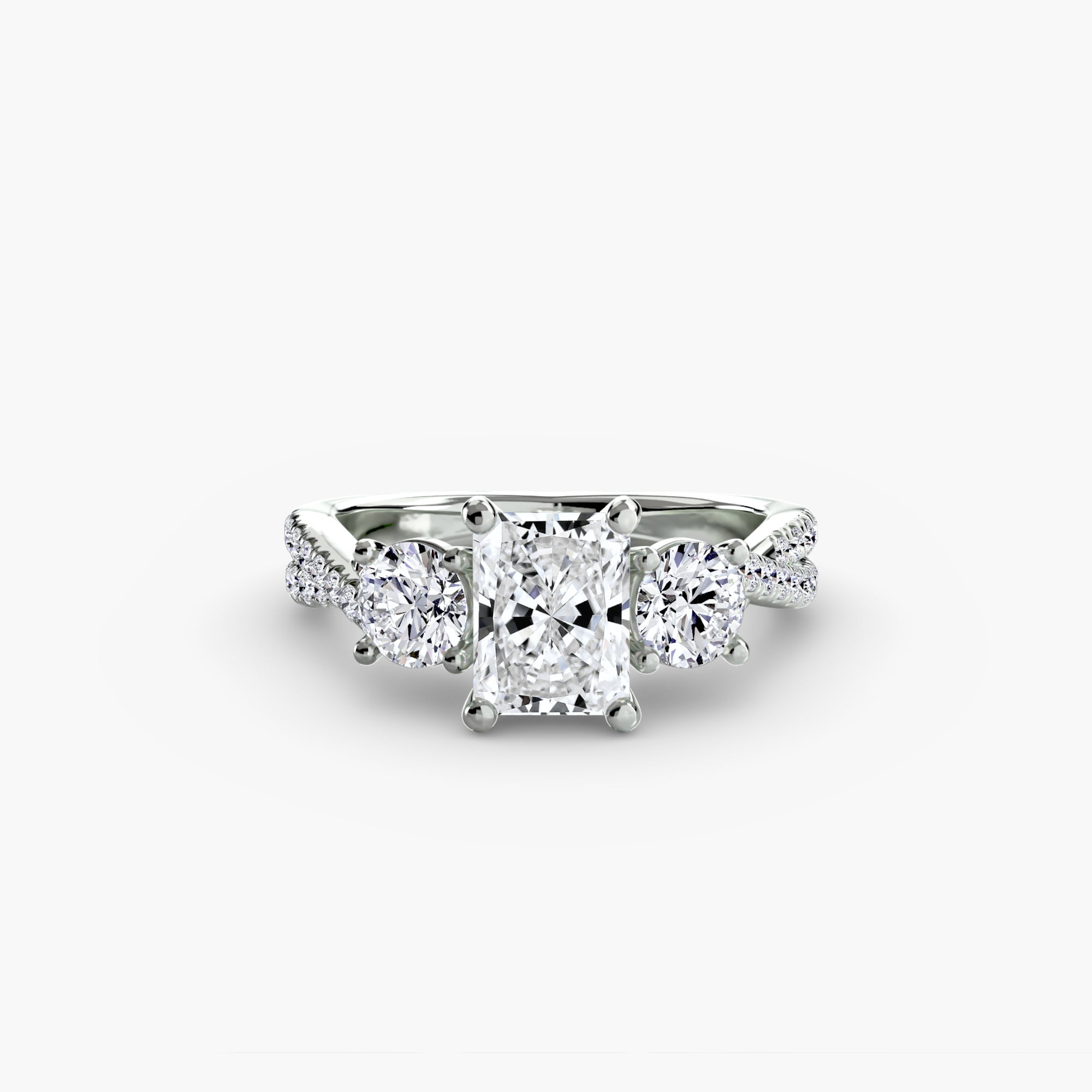 Aria Three-Stone with Pavé Band