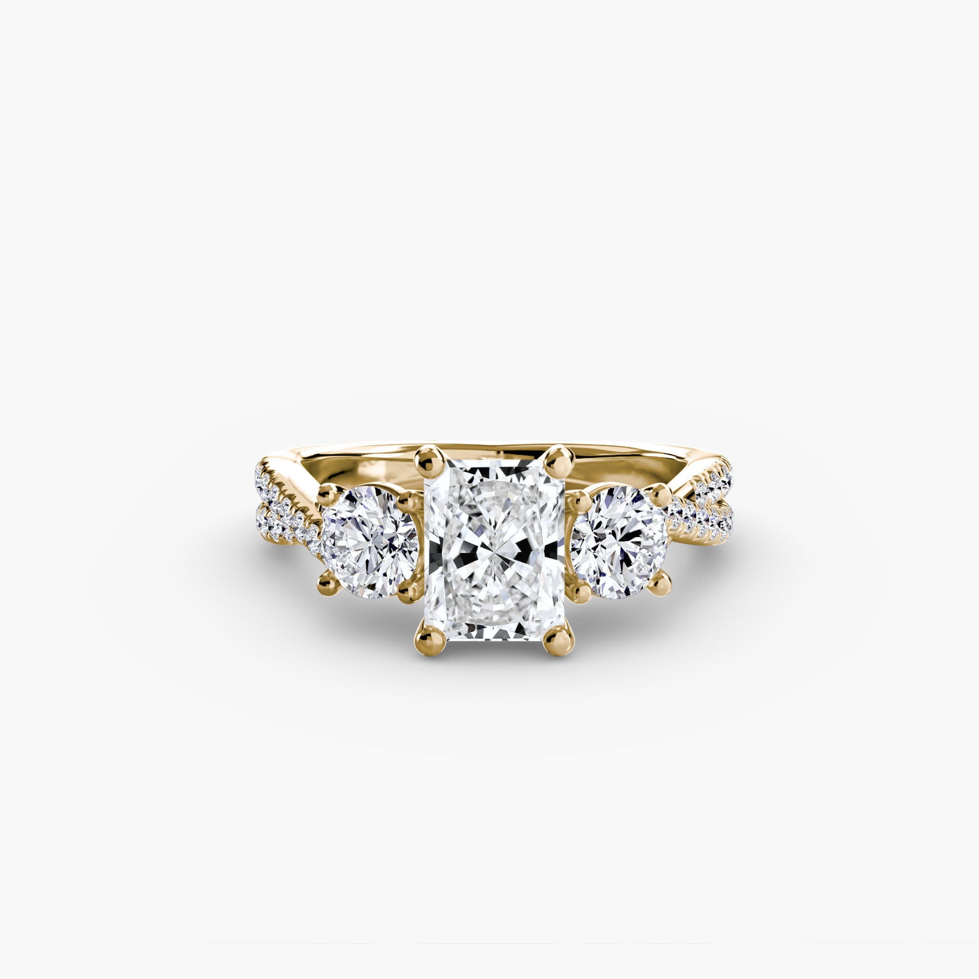 Aria Three-Stone with Pavé Band