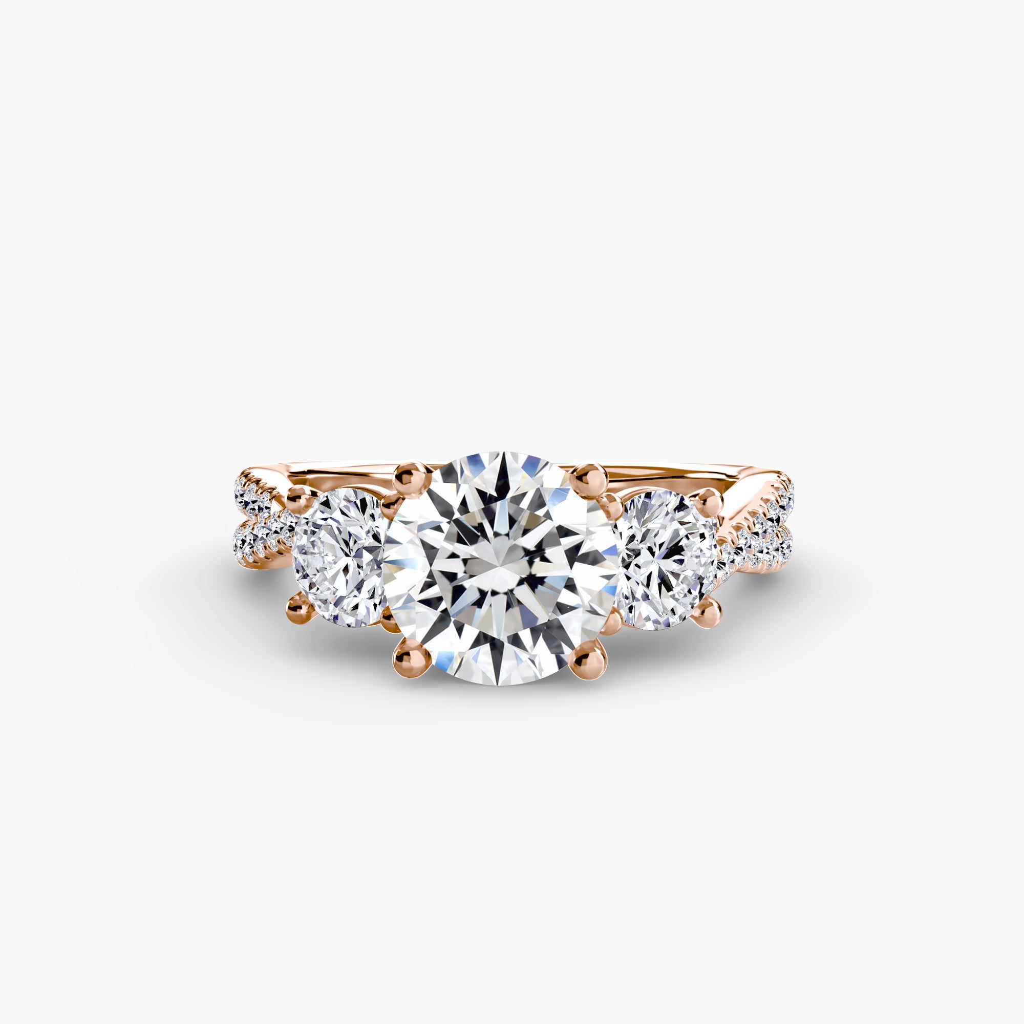 Aria Three-Stone with Pavé Band