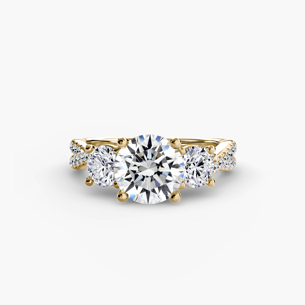 Aria Three-Stone with Pavé Band