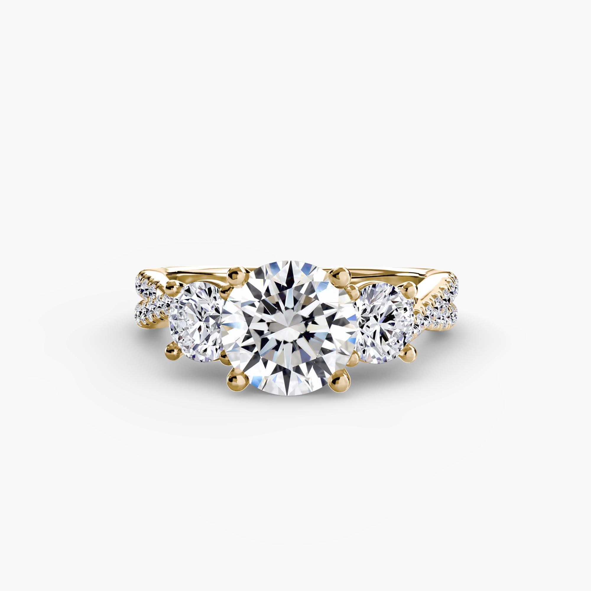 Aria Three-Stone with Pavé Band