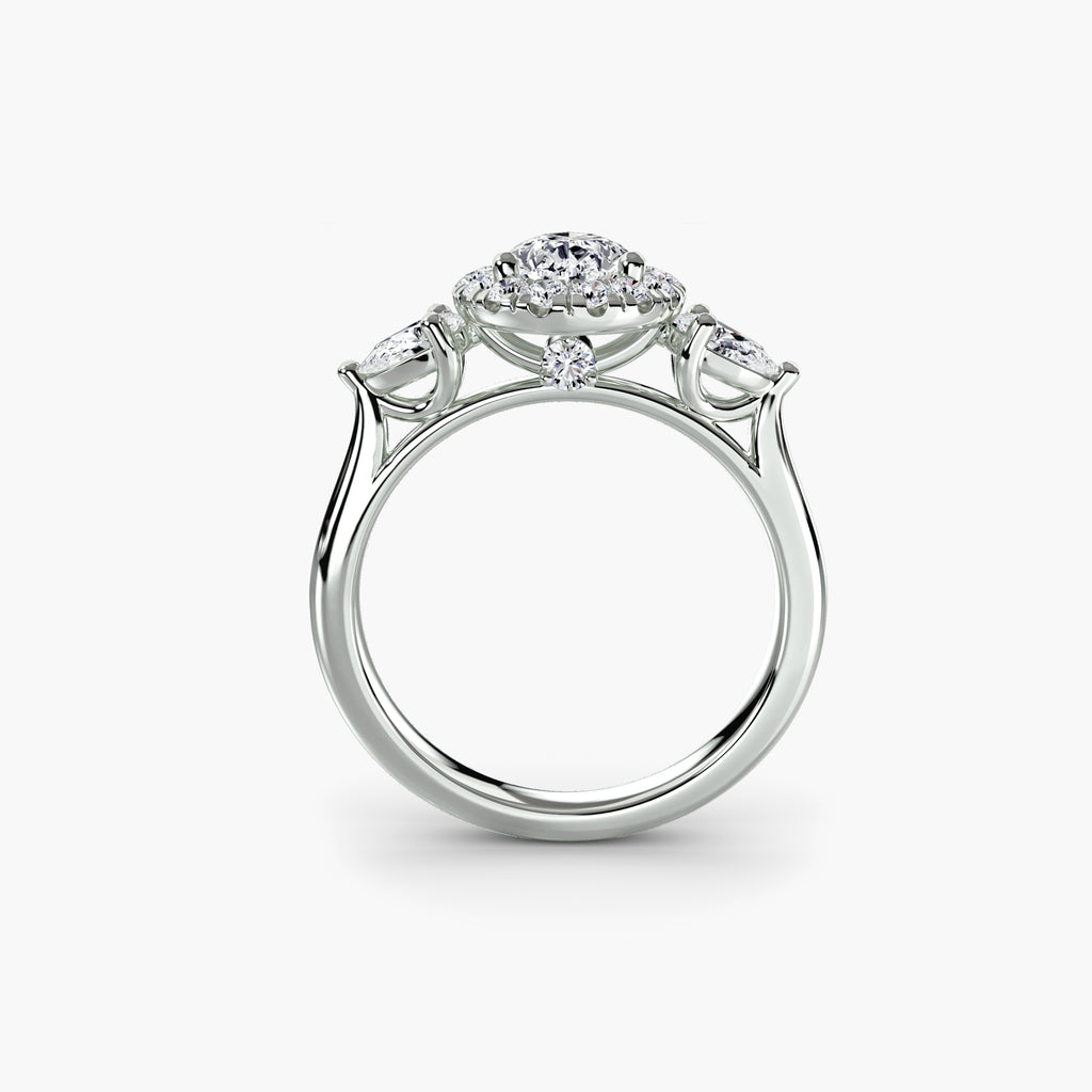 Trinity Three Stone Halo