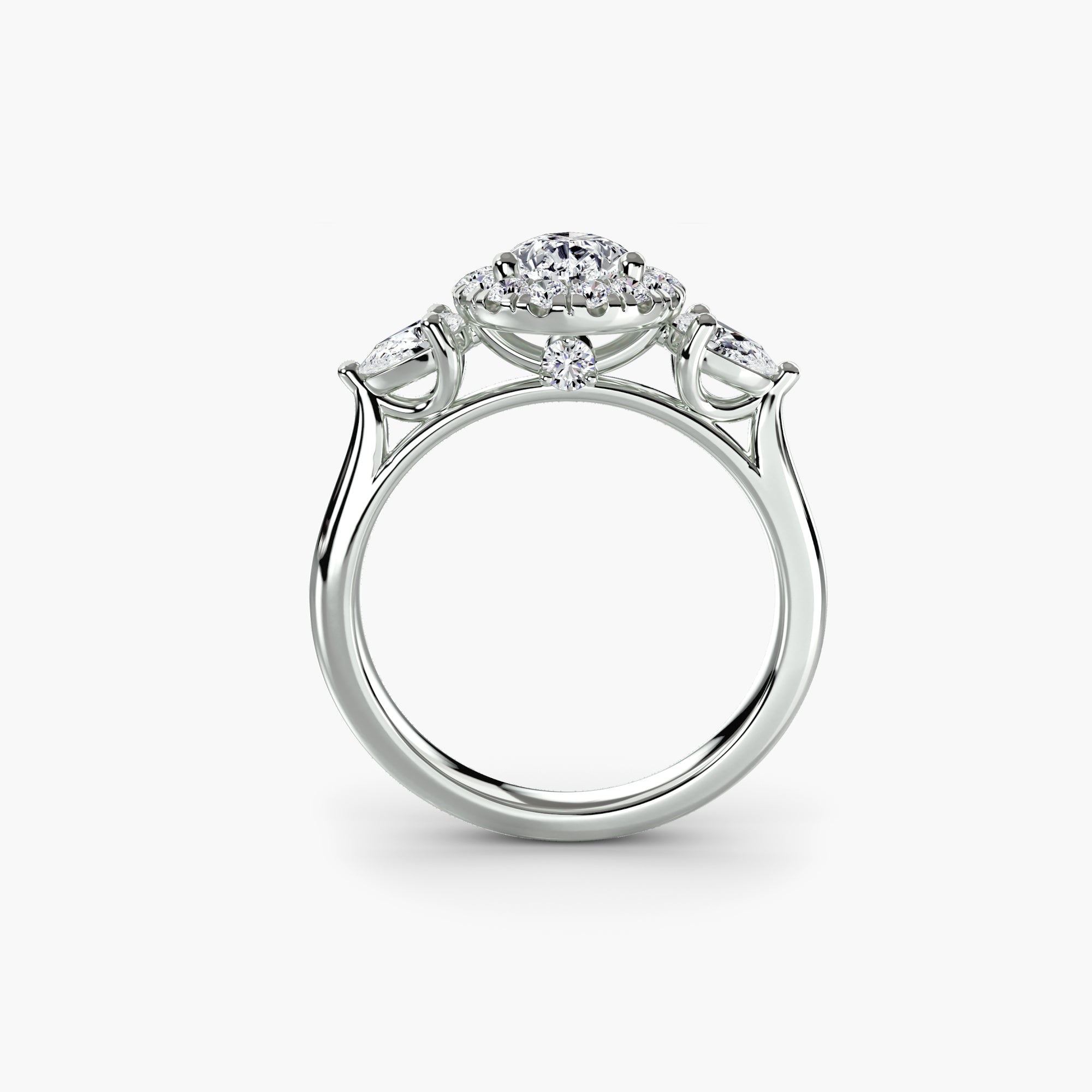 Trinity Three Stone Halo