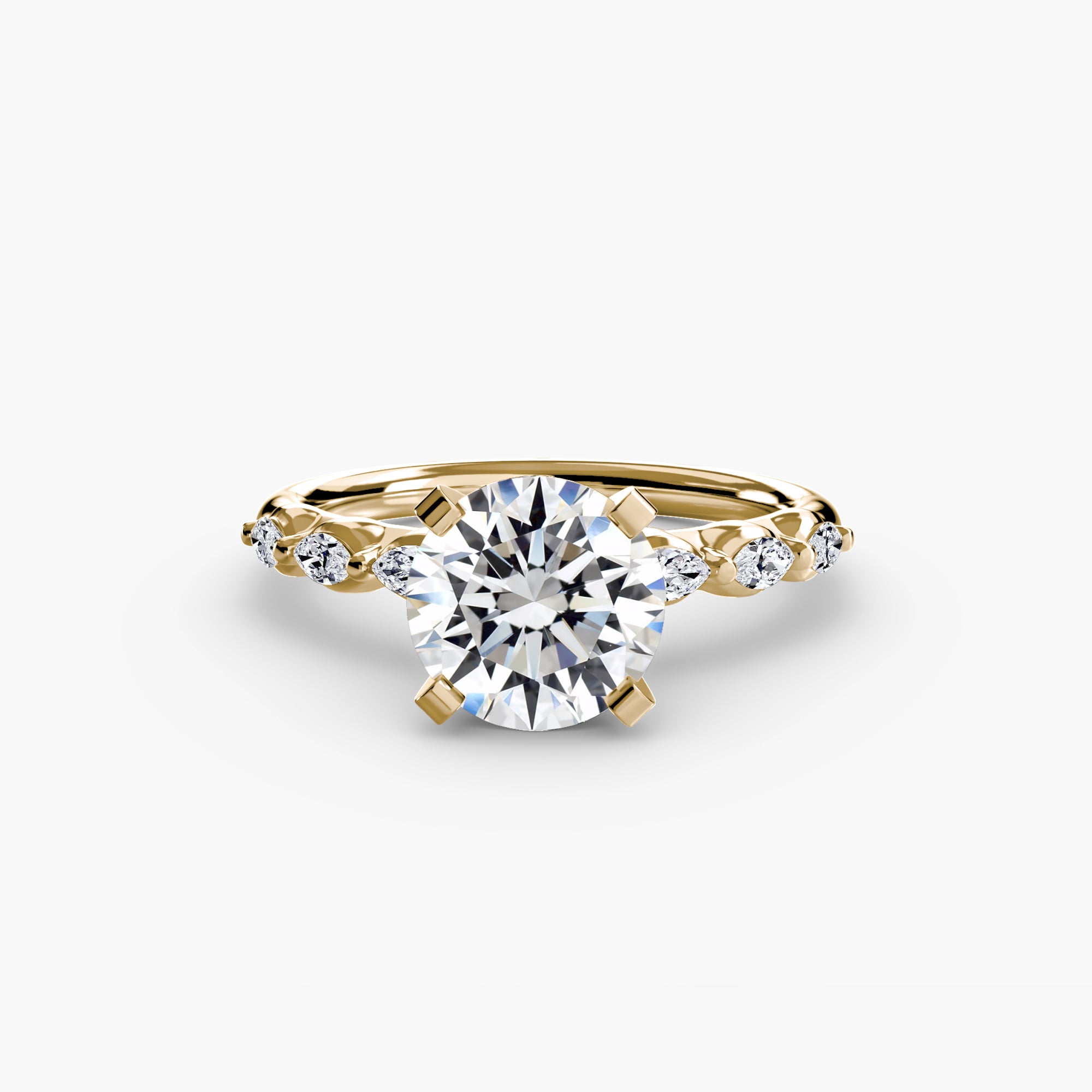 Solenne Floral Accent Solitaire