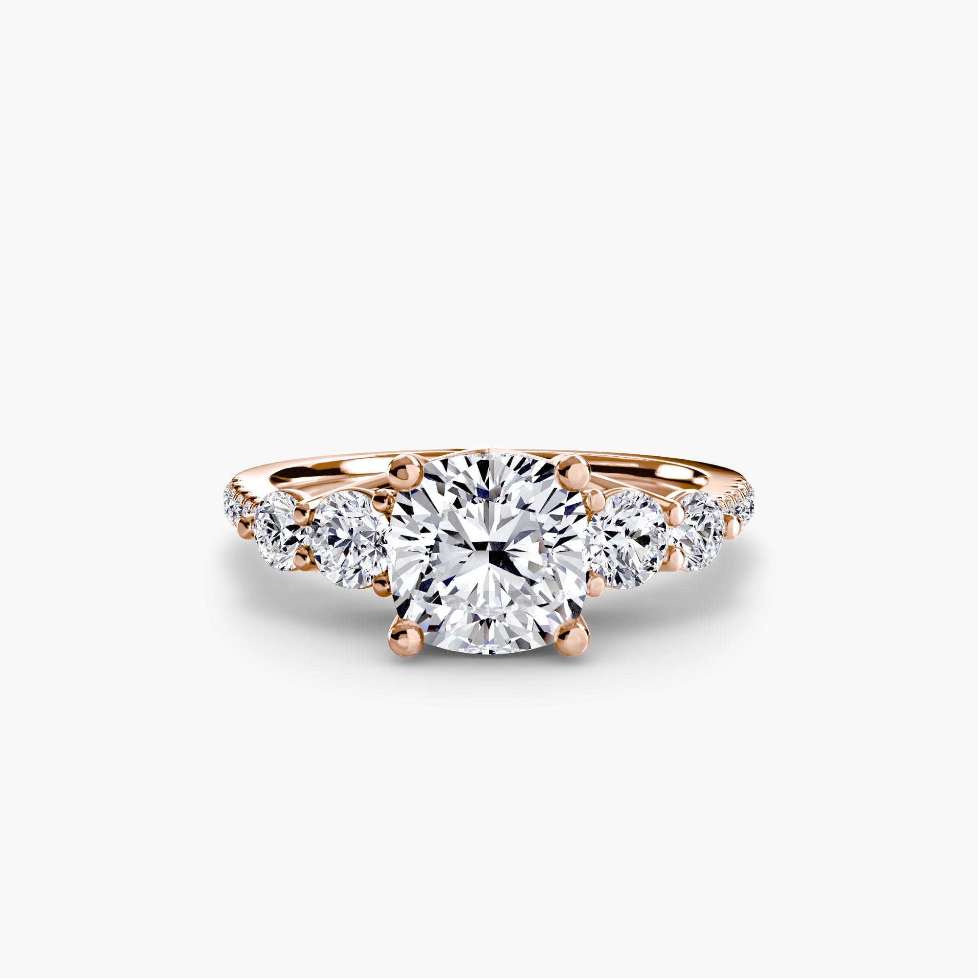 Lila Five Stone Ring with Pavé Band