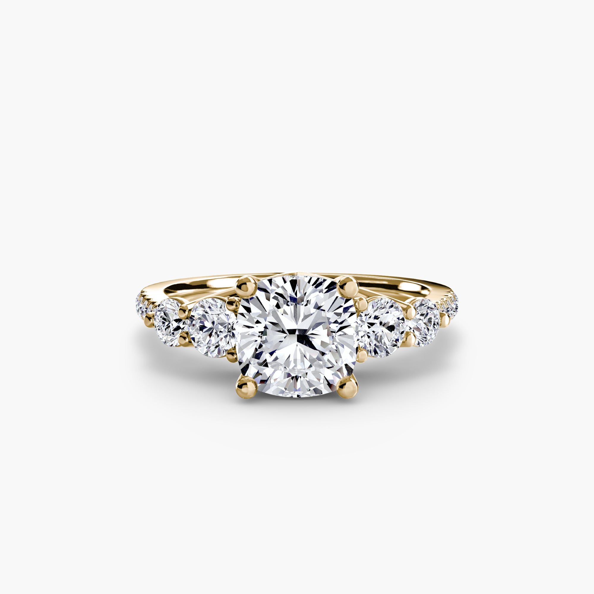 Lila Five Stone Ring with Pavé Band