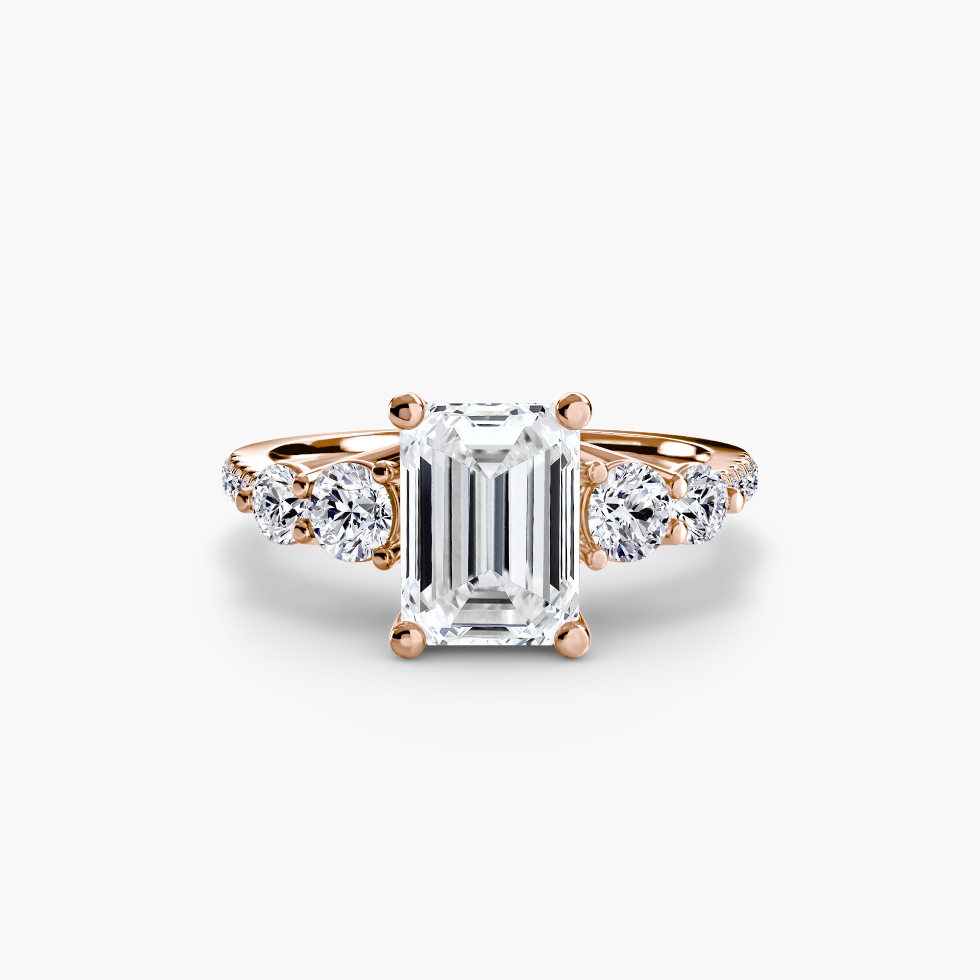 Lila Five Stone Ring with Pavé Band