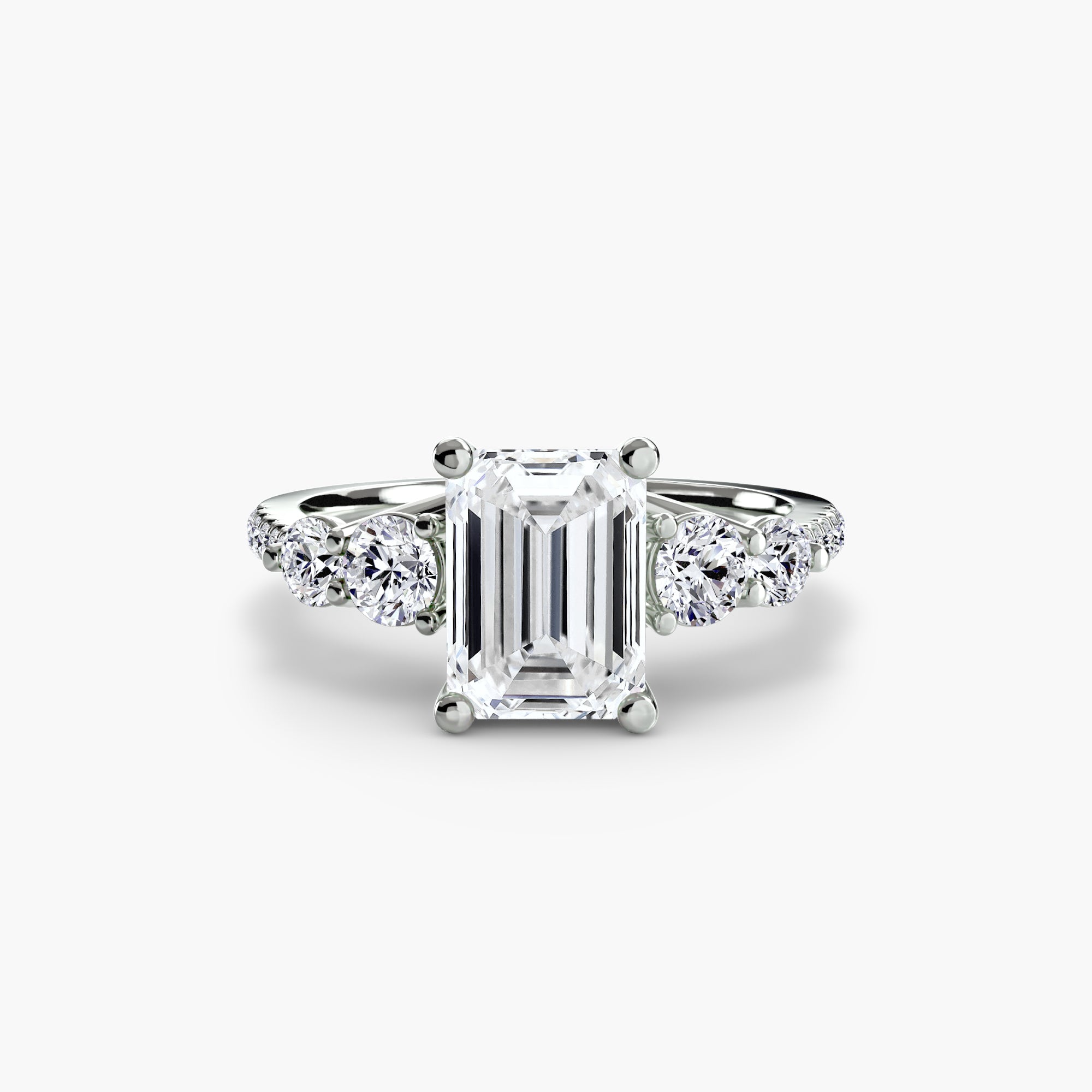 Lila Five Stone Ring with Pavé Band