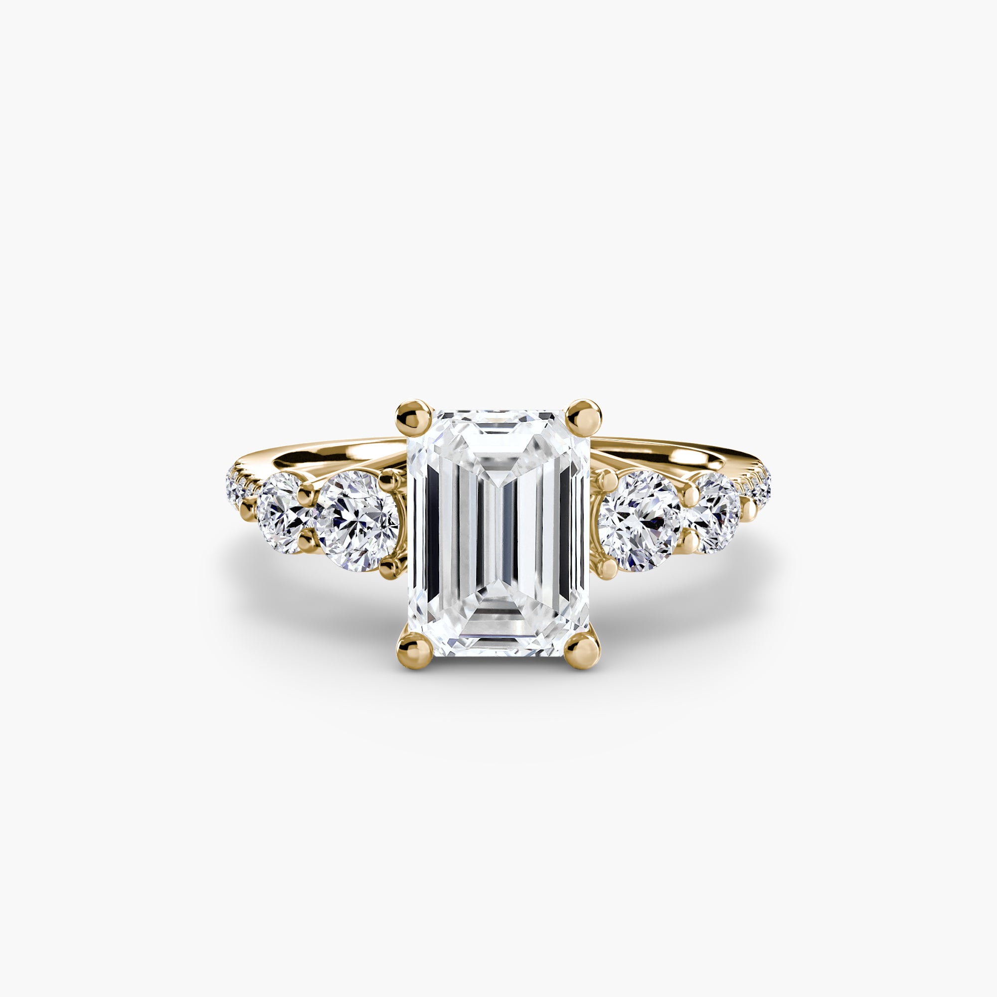 Lila Five Stone Ring with Pavé Band