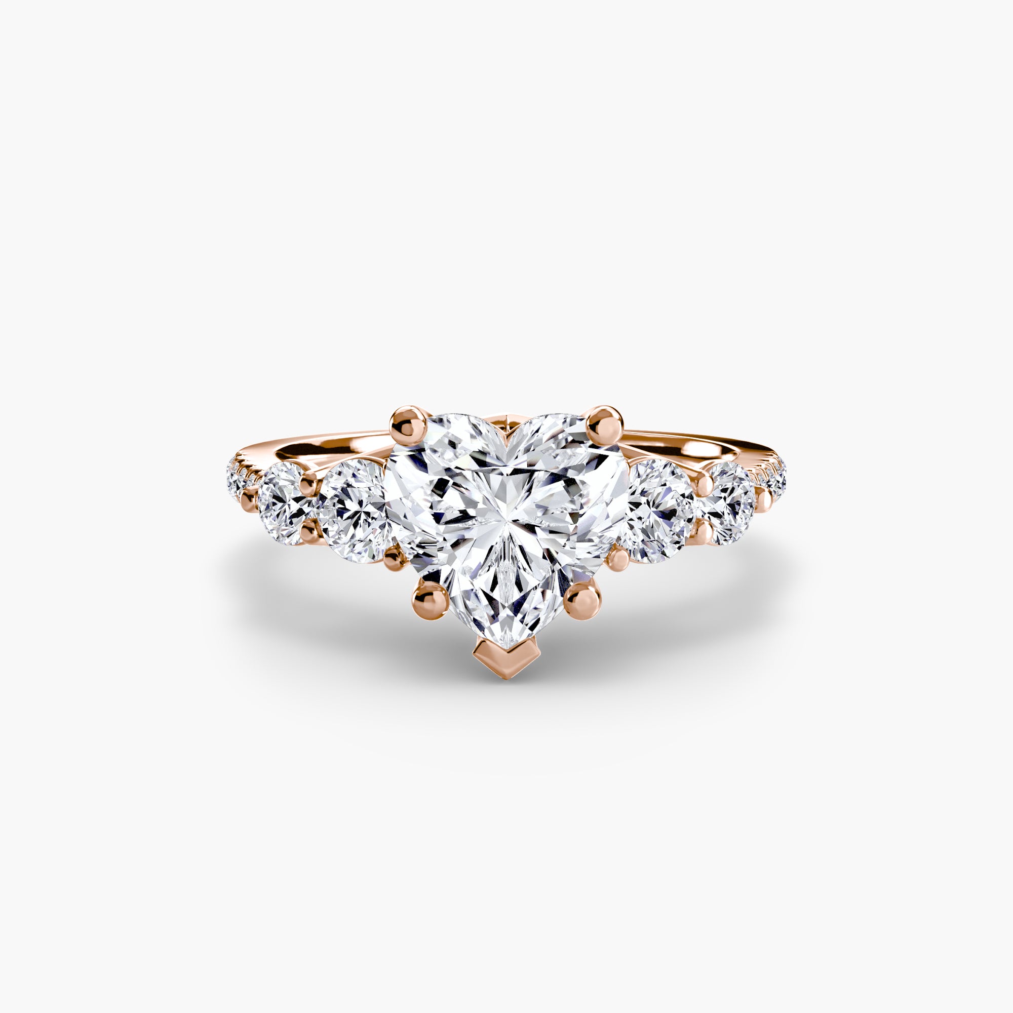 Lila Five Stone Ring with Pavé Band