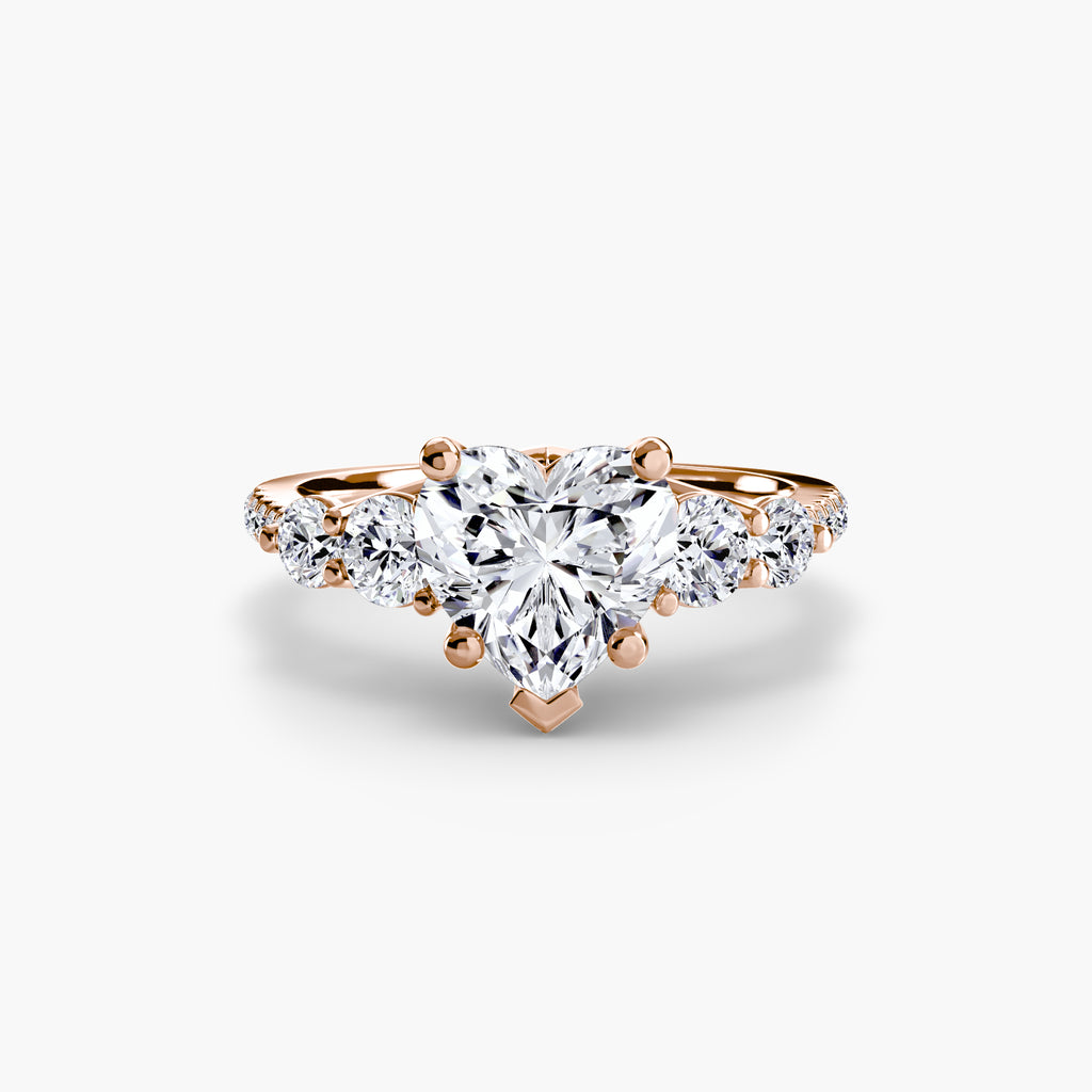 Lila Five Stone Ring with Pavé Band