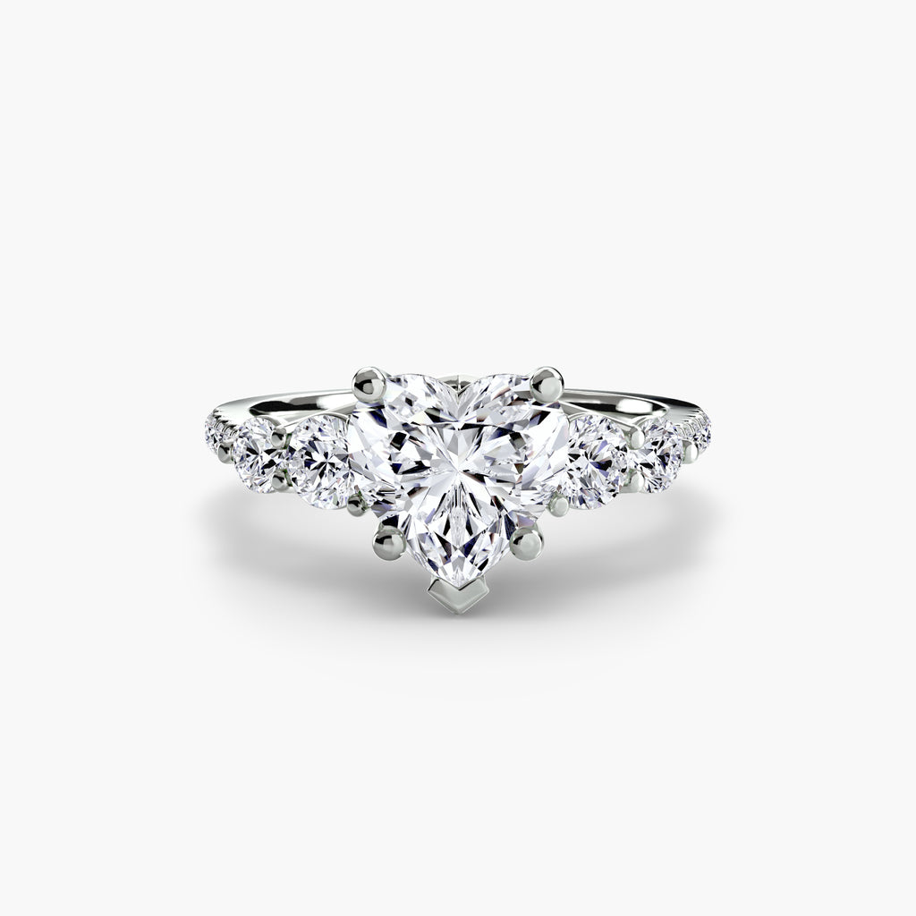Lila Five Stone Ring with Pavé Band