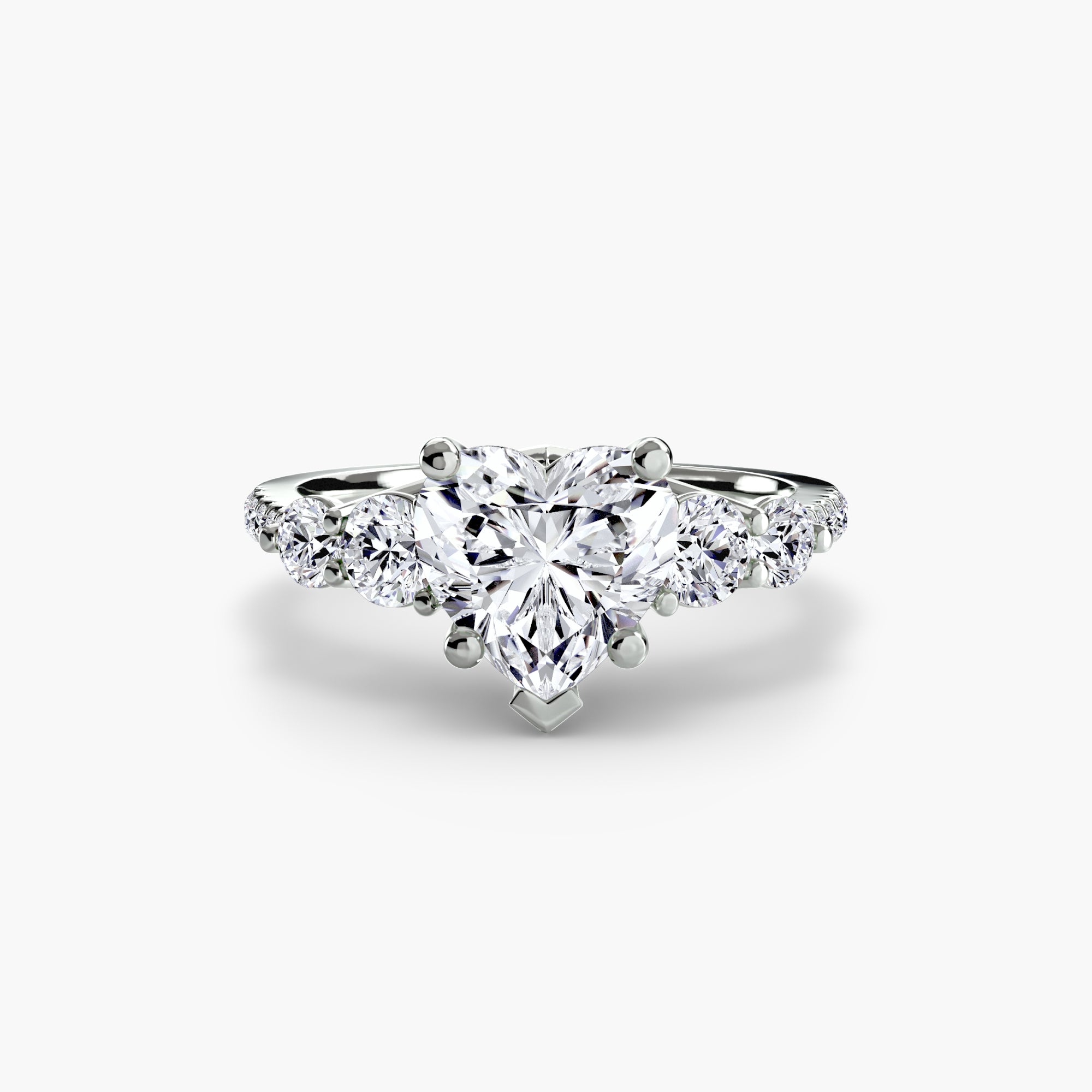 Lila Five Stone Ring with Pavé Band