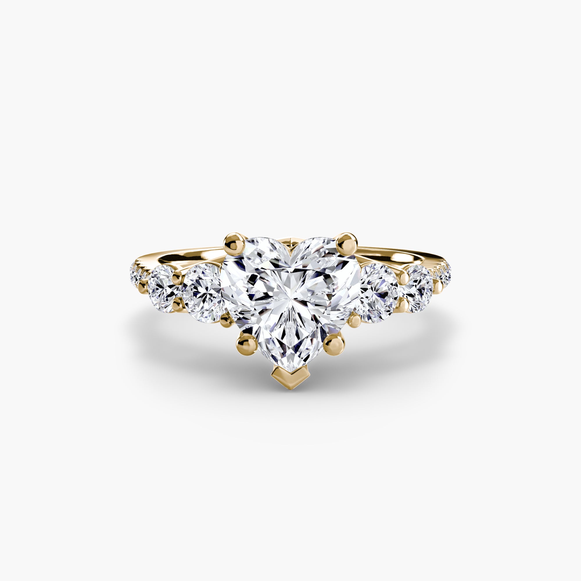 Lila Five Stone Ring with Pavé Band