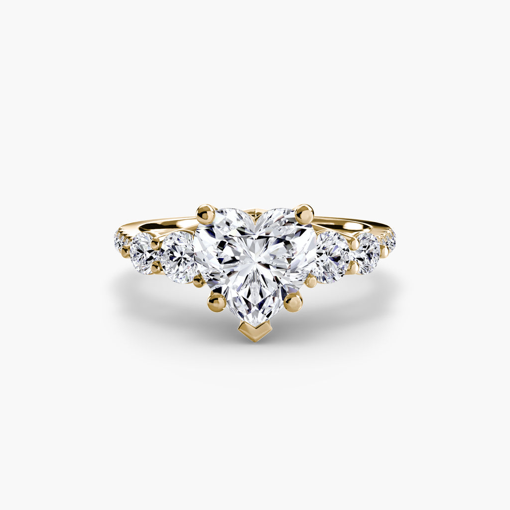 Lila Five Stone Ring with Pavé Band