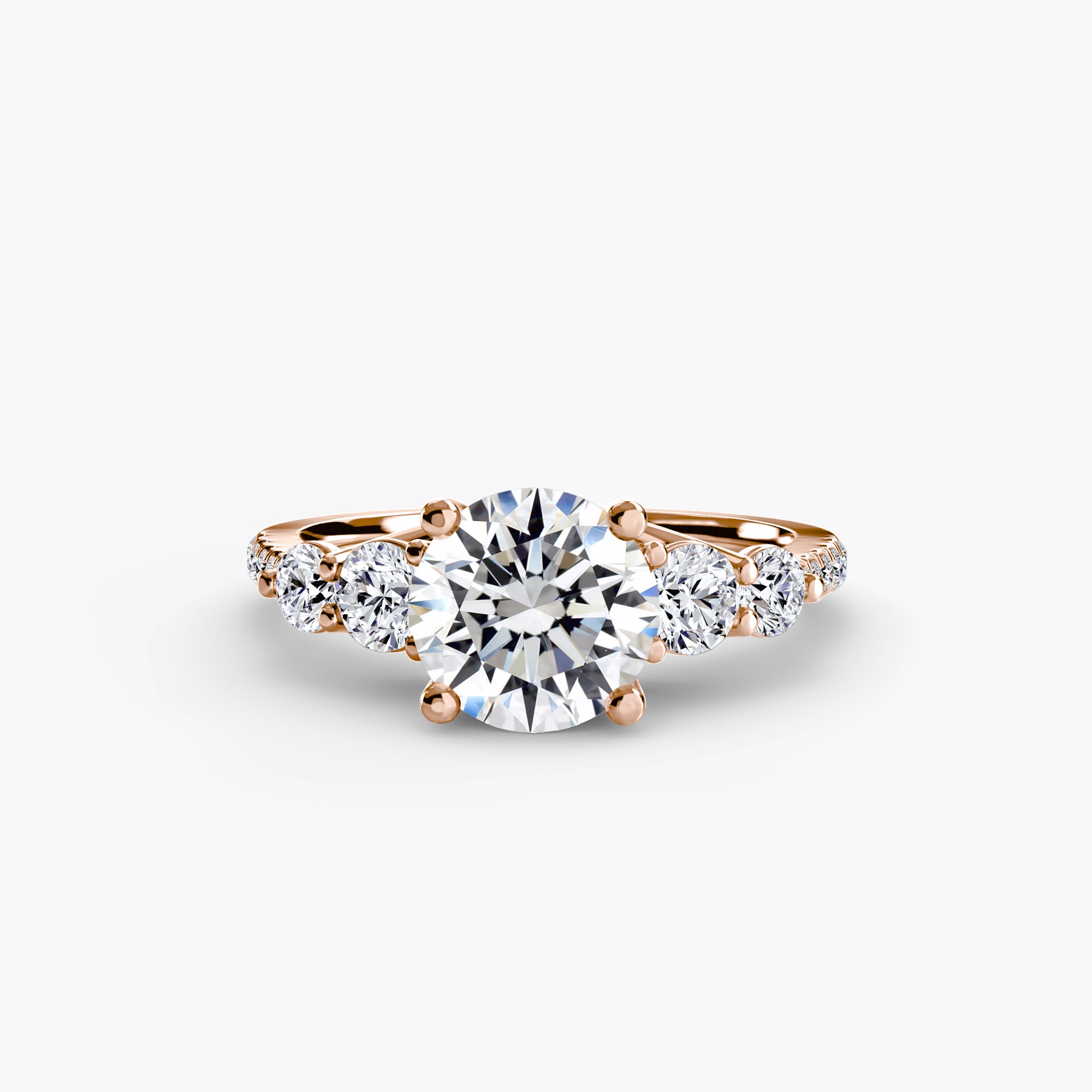 Lila Five Stone Ring with Pavé Band