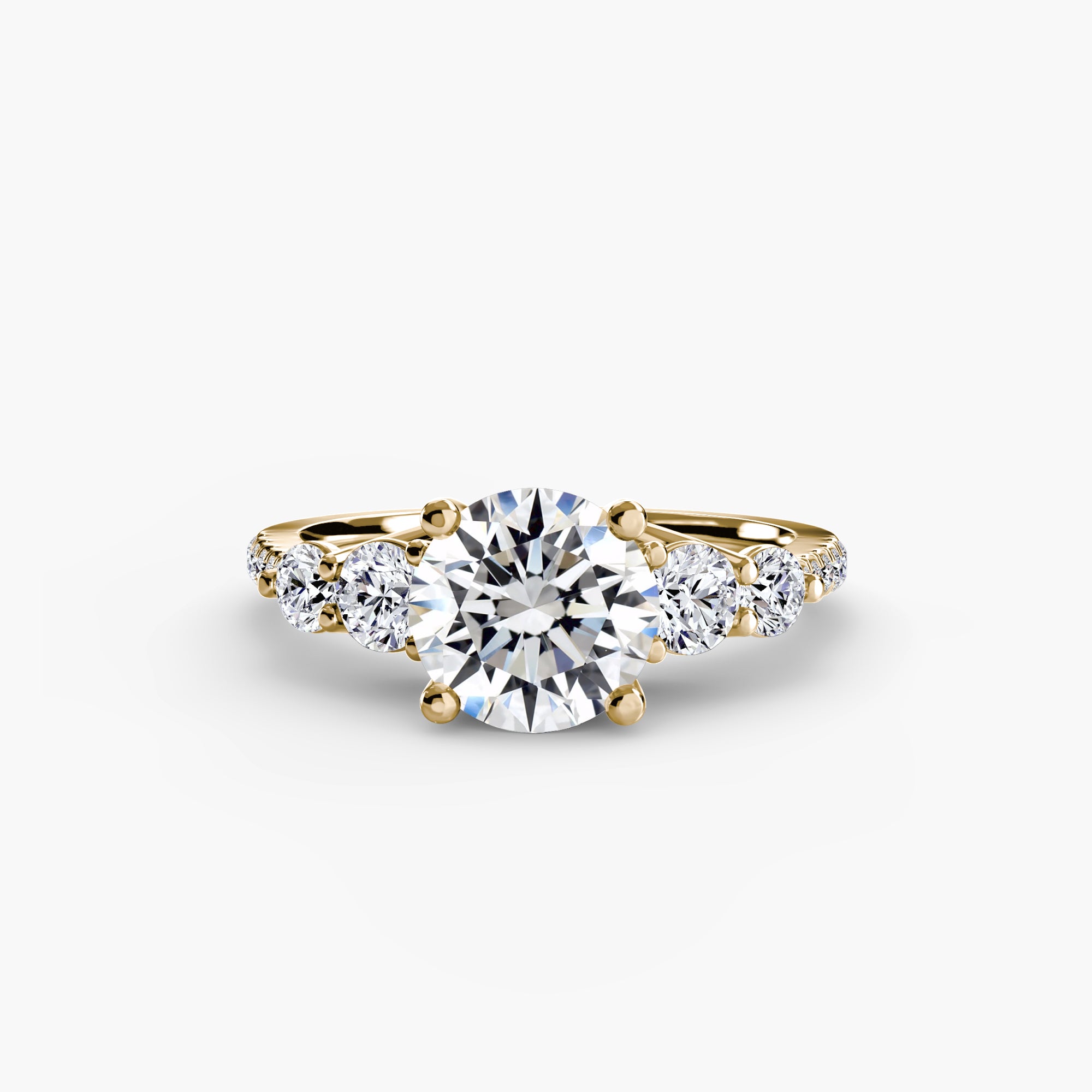 Lila Five Stone Ring with Pavé Band