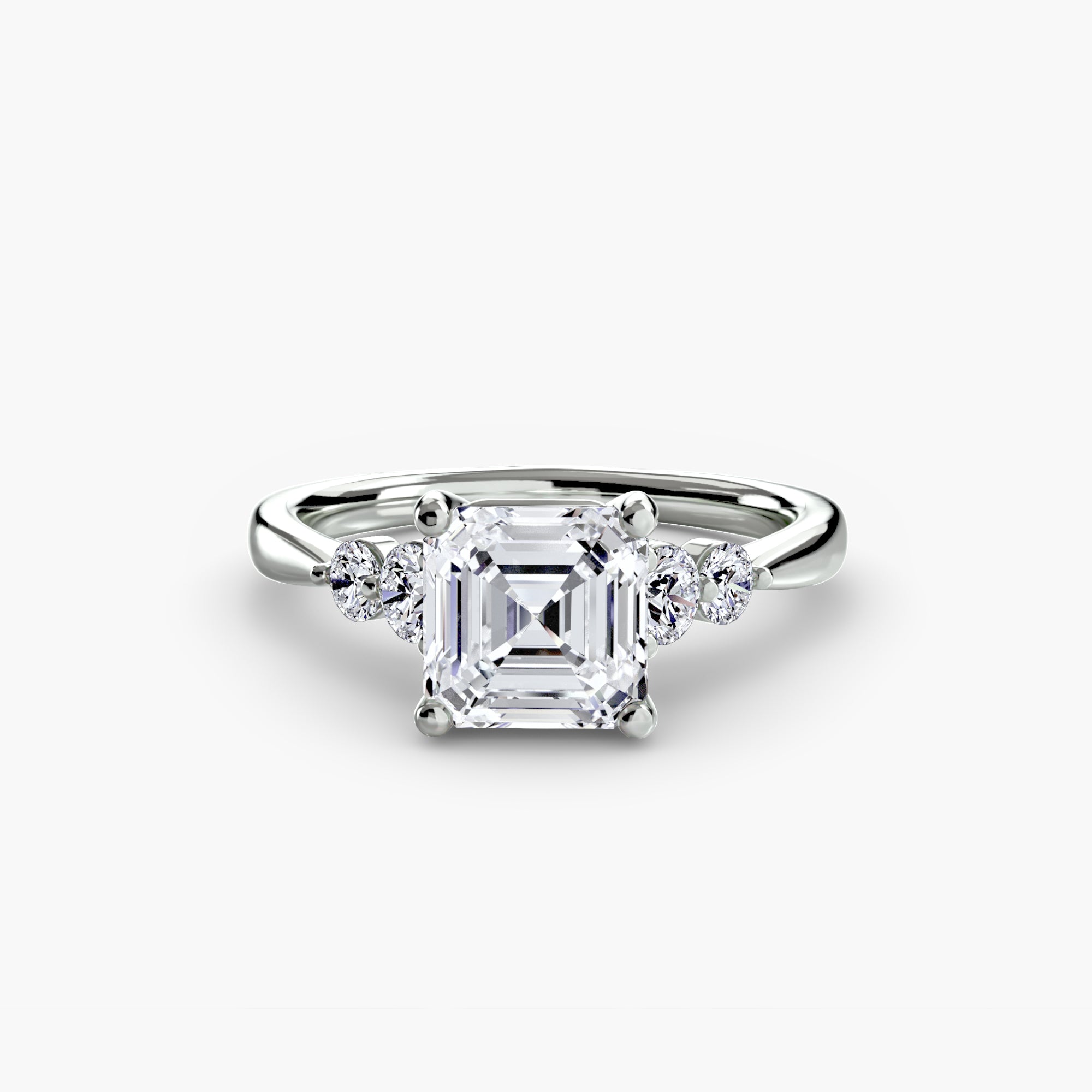 Wren Solitaire with Shoulder Accents