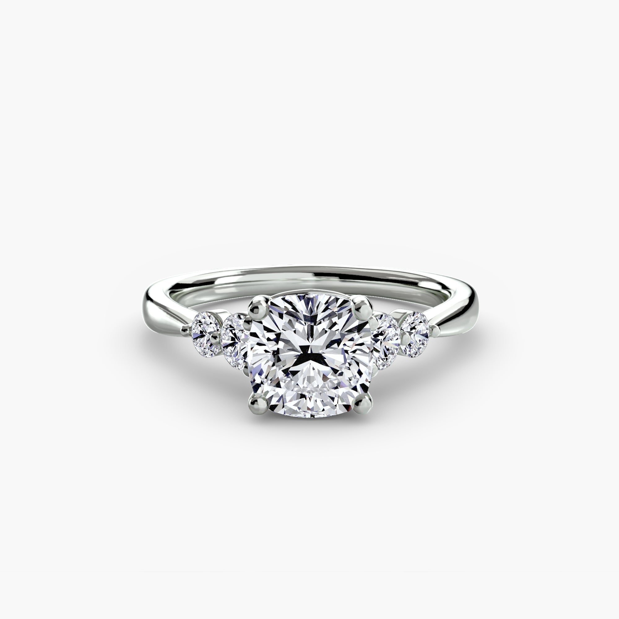 Wren Solitaire with Shoulder Accents