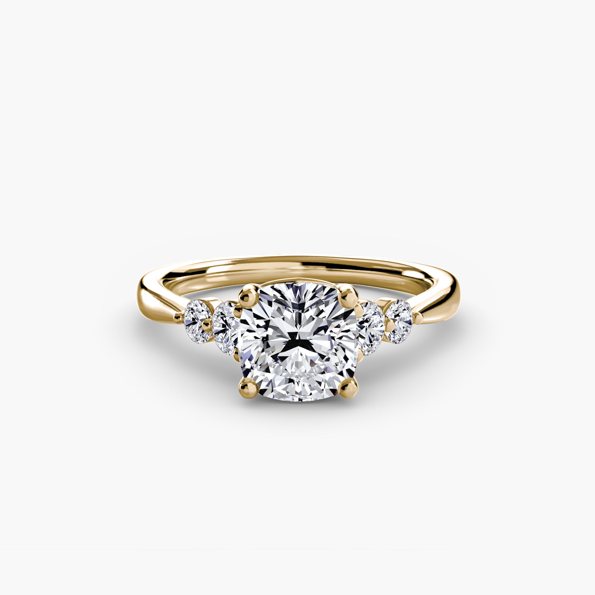 Wren Solitaire with Shoulder Accents