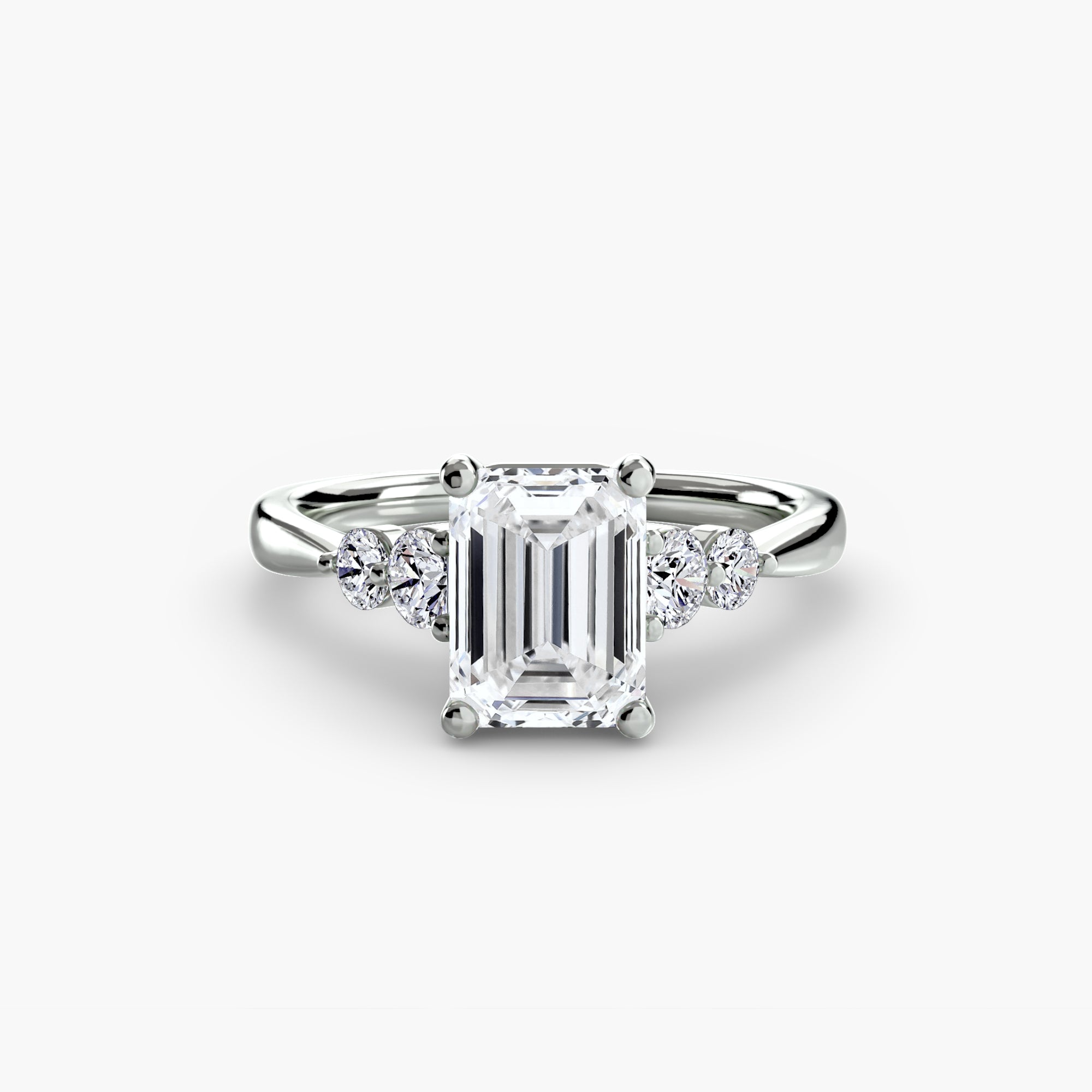 Wren Solitaire with Shoulder Accents