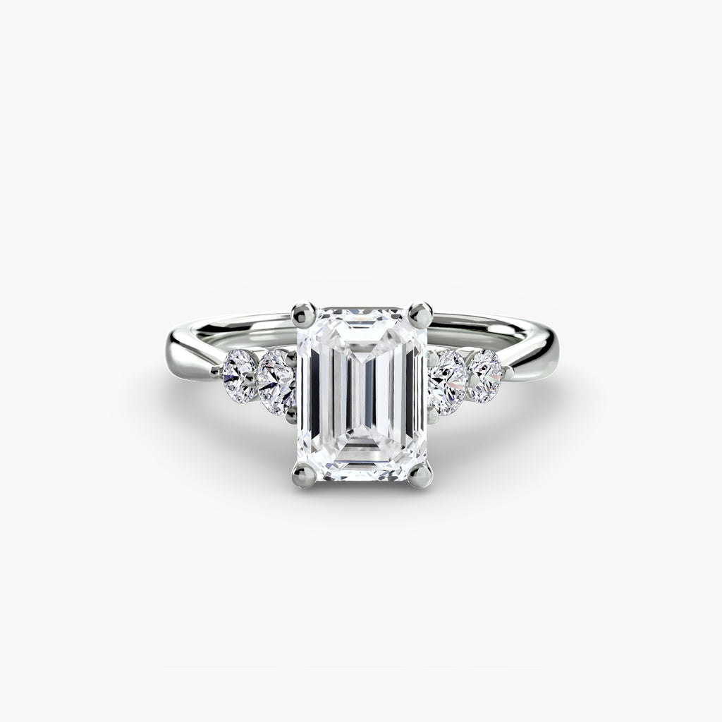 Wren Solitaire with Shoulder Accents