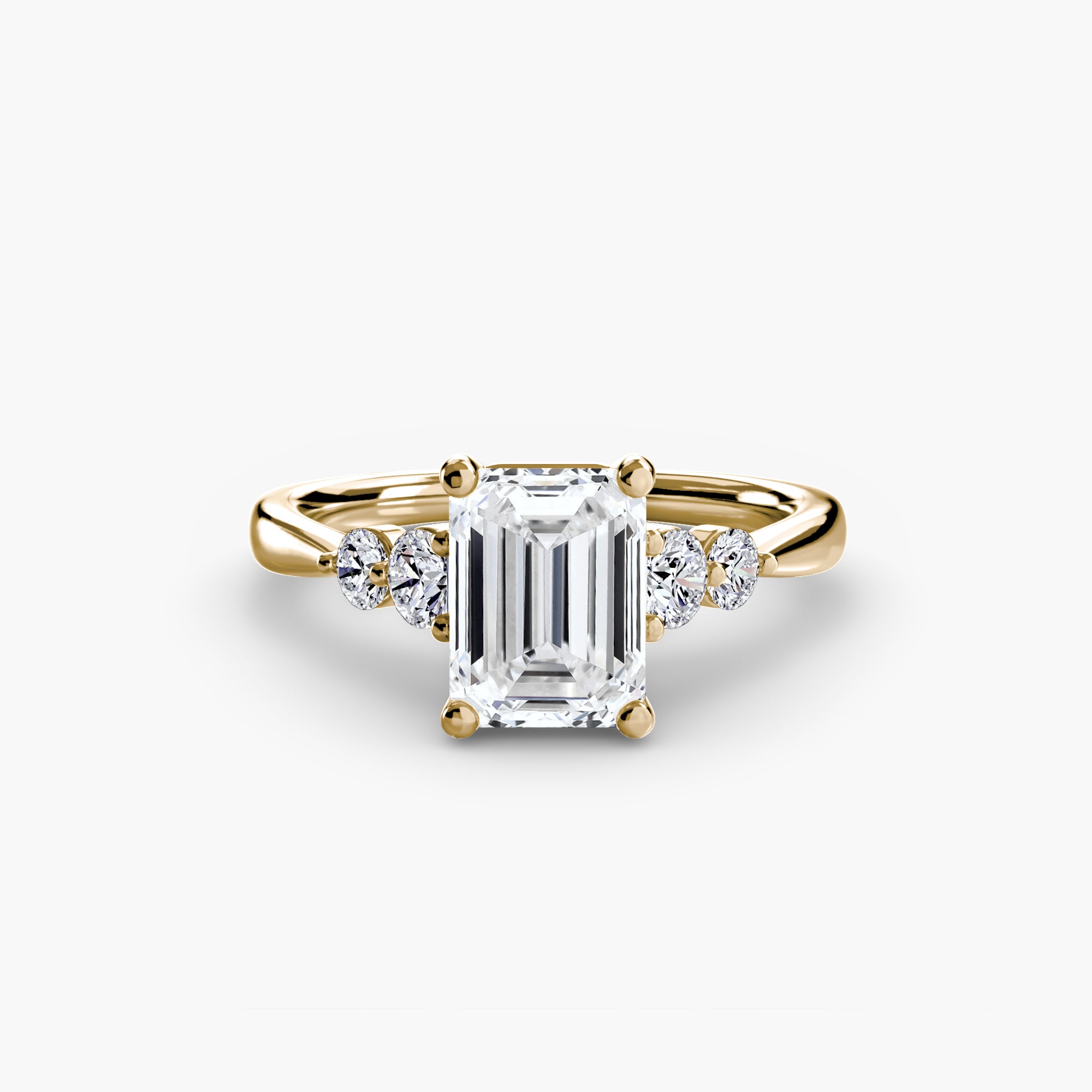 Wren Solitaire with Shoulder Accents
