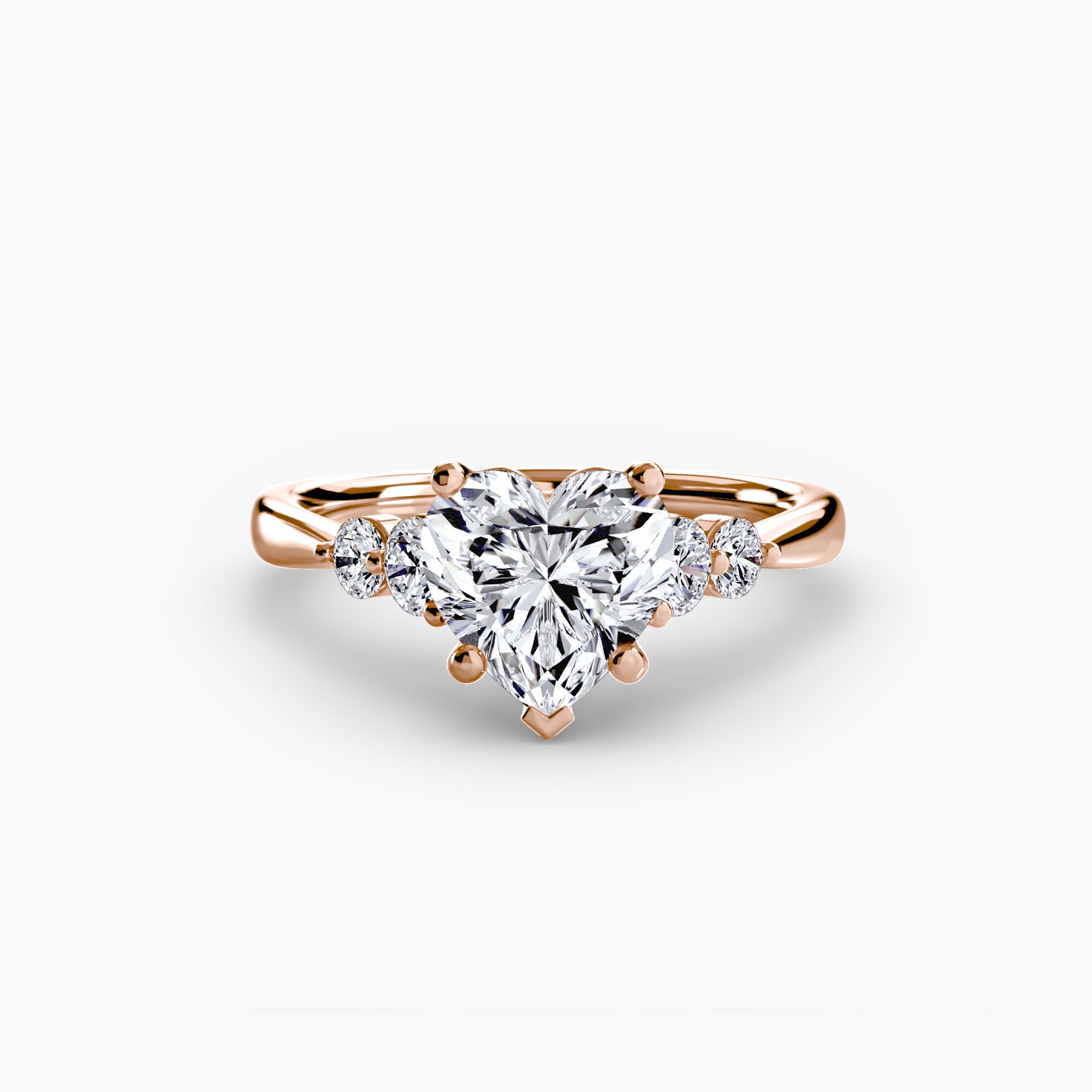 Wren Solitaire with Shoulder Accents