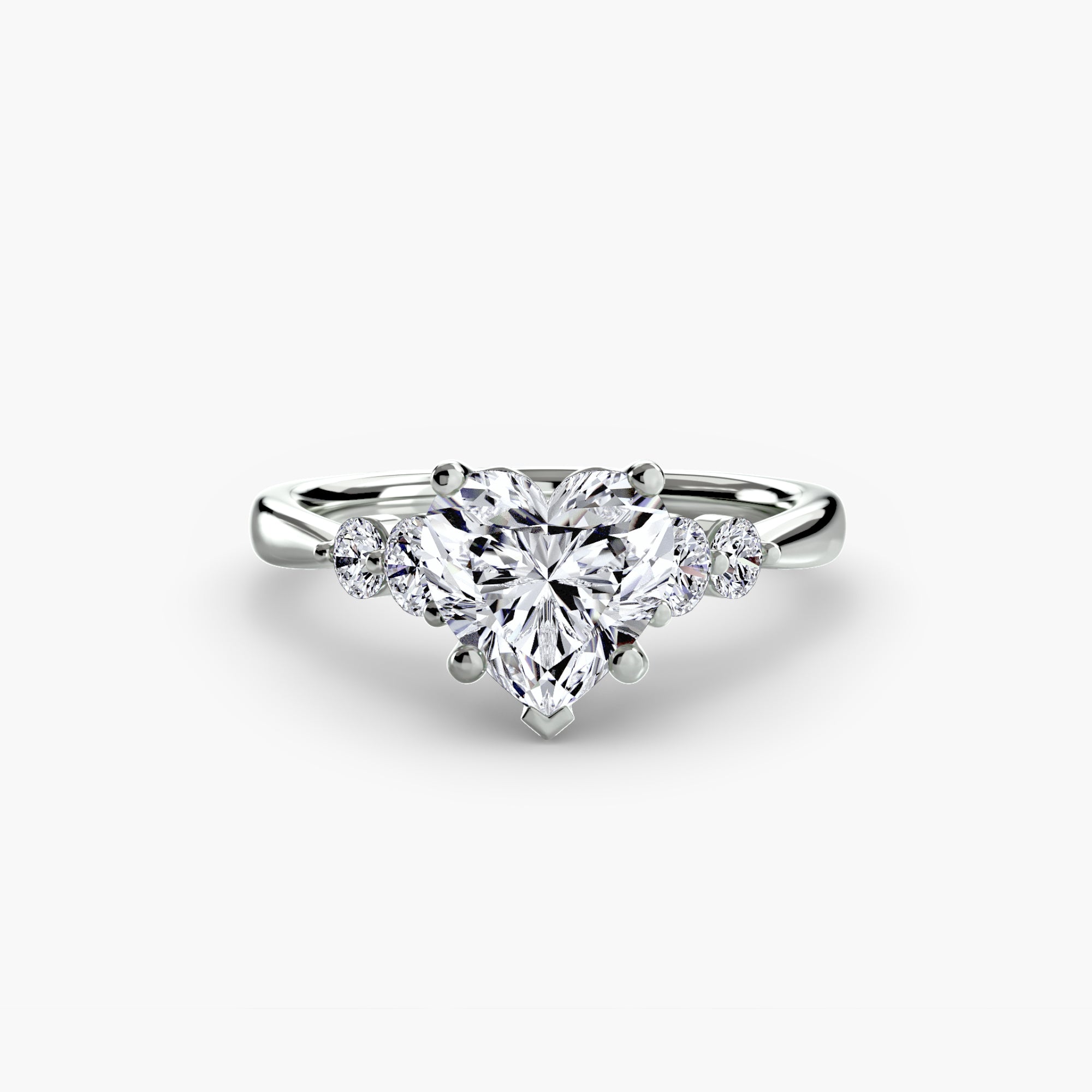 Wren Solitaire with Shoulder Accents