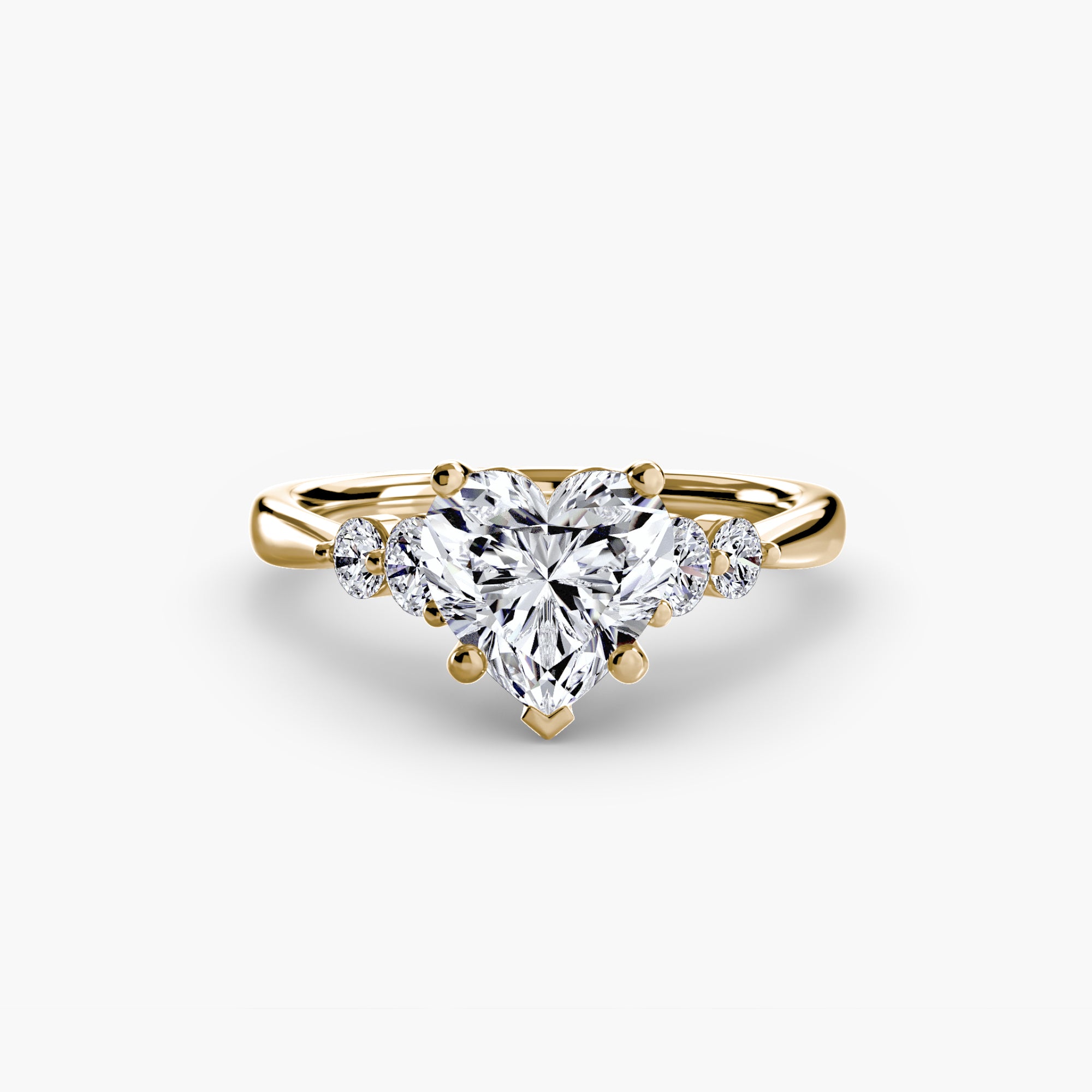 Wren Solitaire with Shoulder Accents