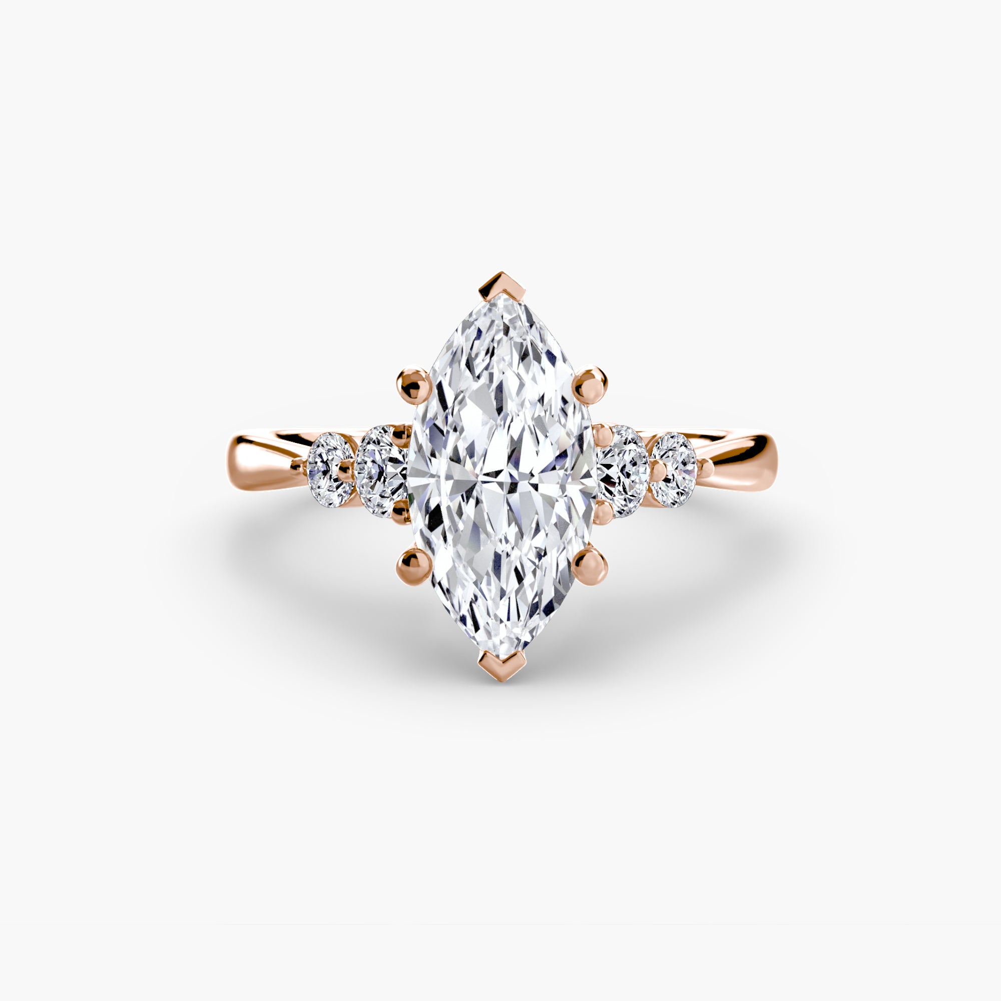 Wren Solitaire with Shoulder Accents
