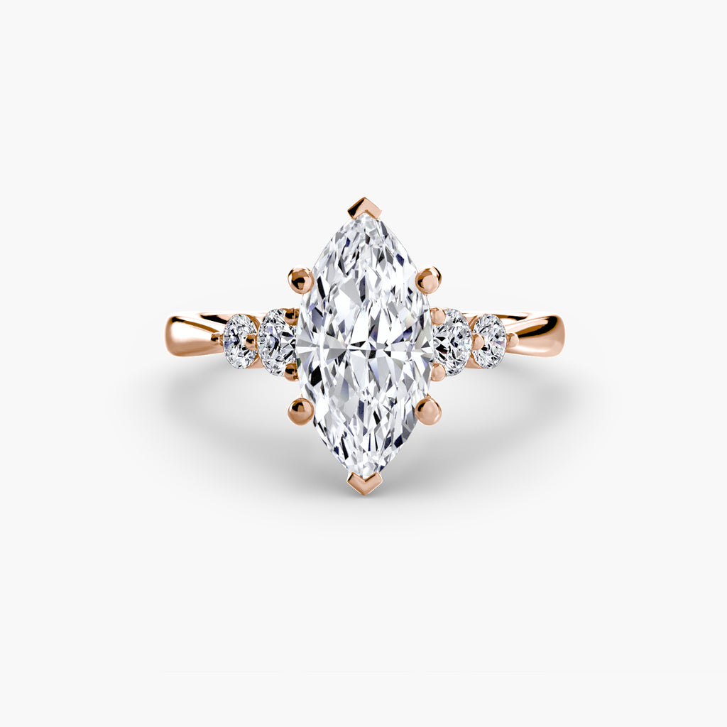 Wren Solitaire with Shoulder Accents