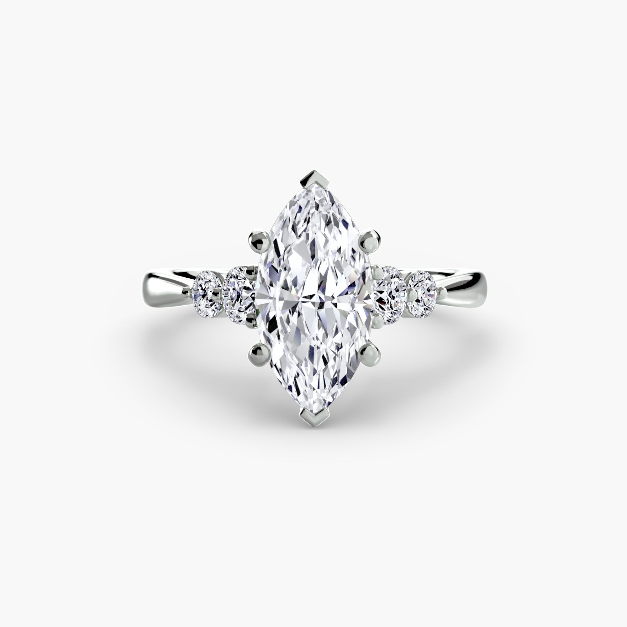Wren Solitaire with Shoulder Accents