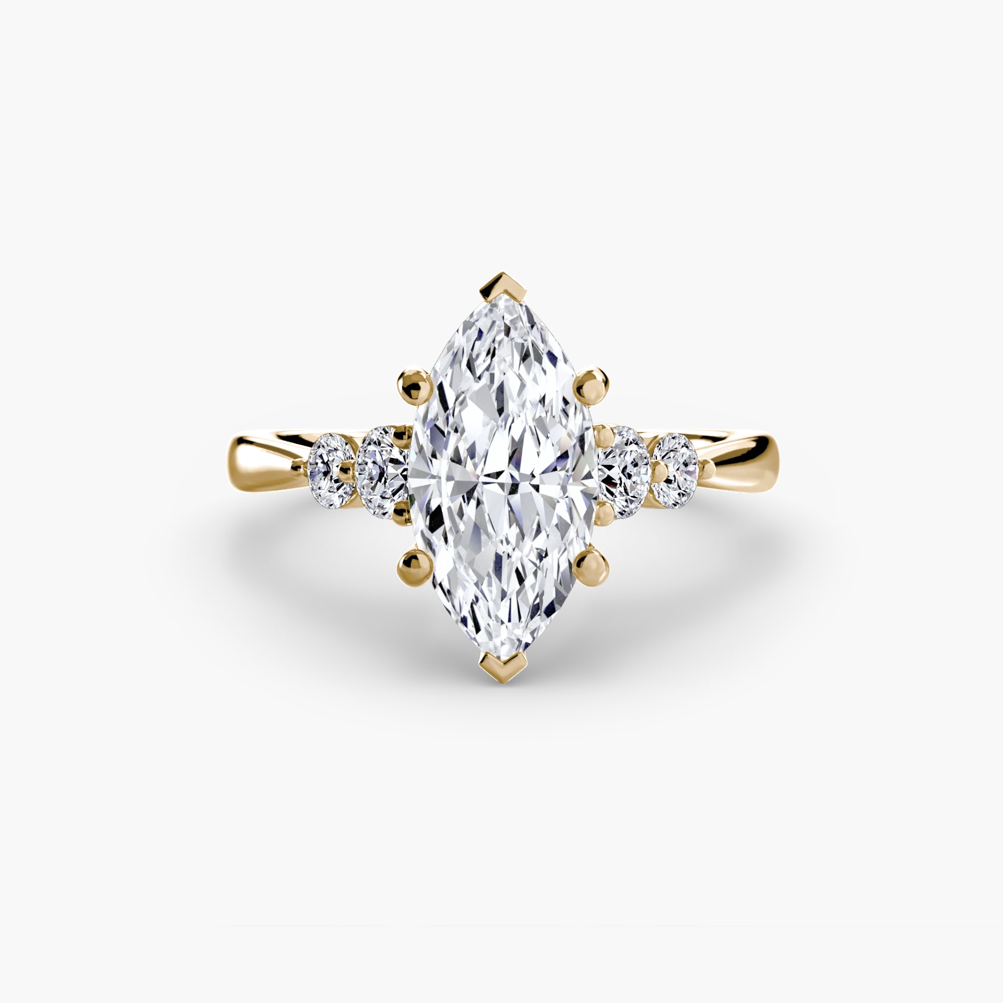 Wren Solitaire with Shoulder Accents