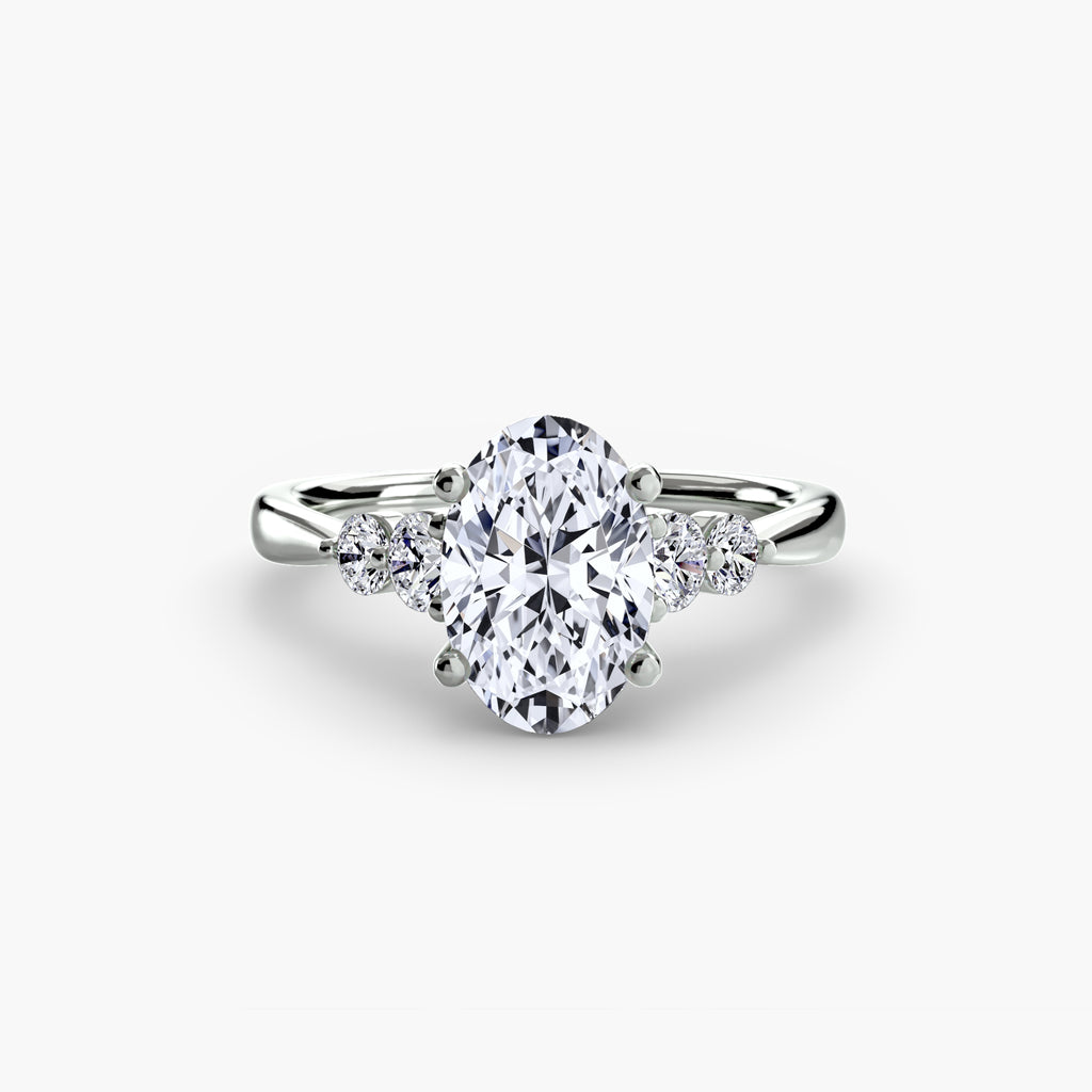 Wren Solitaire with Shoulder Accents