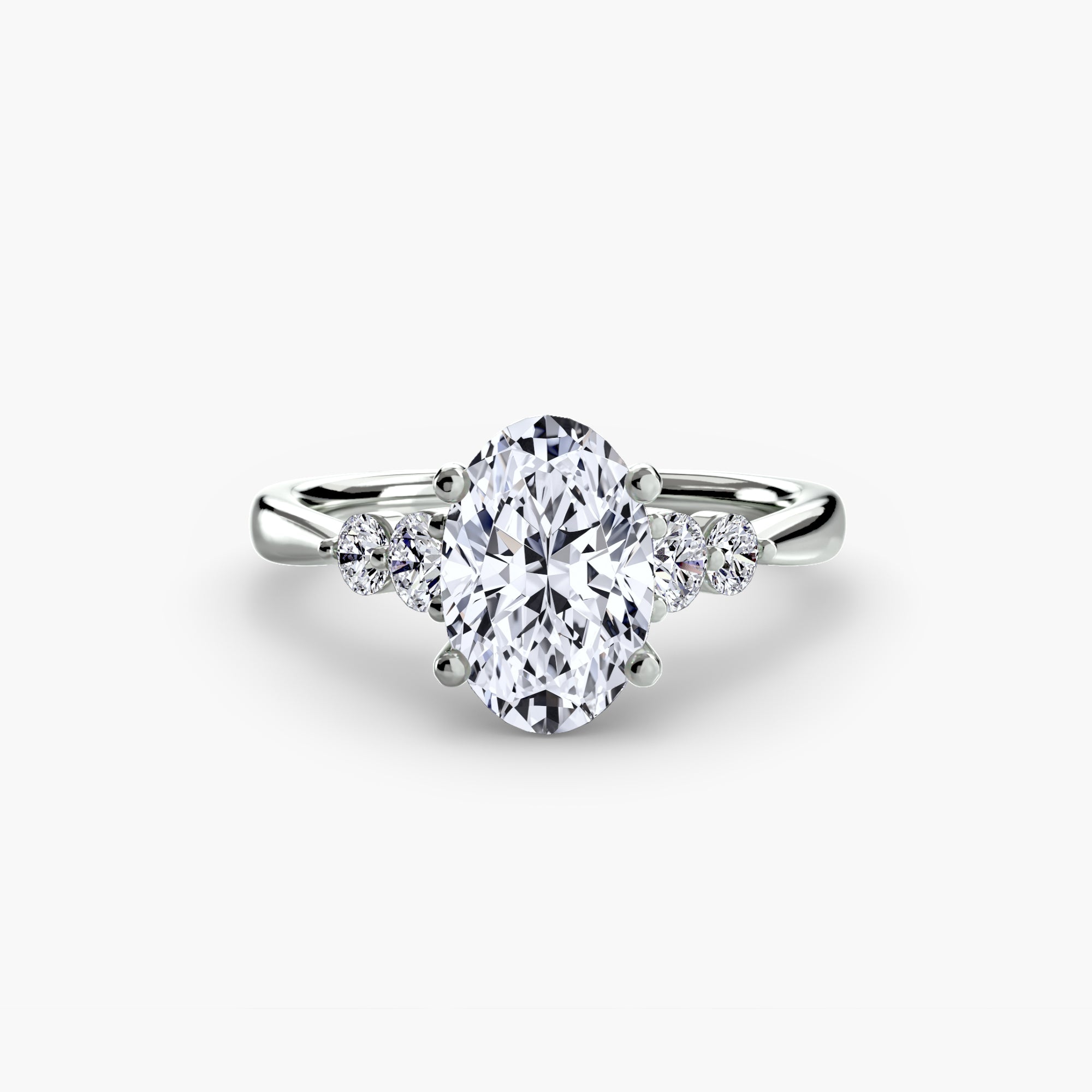 Wren Solitaire with Shoulder Accents