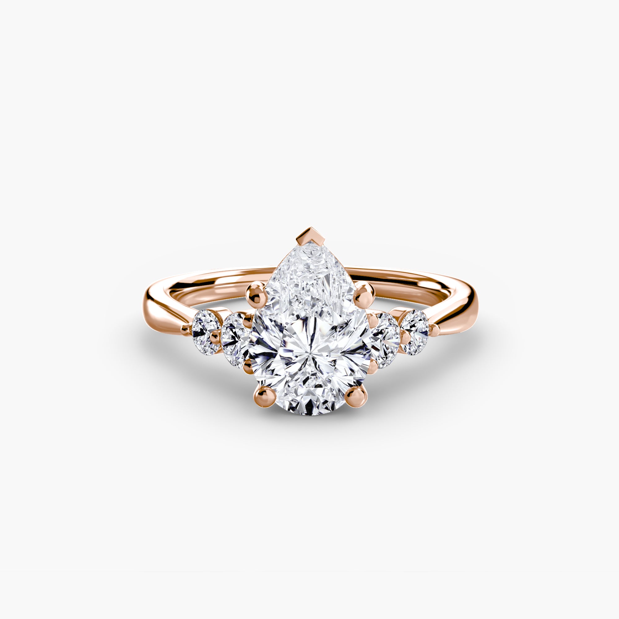 Wren Solitaire with Shoulder Accents
