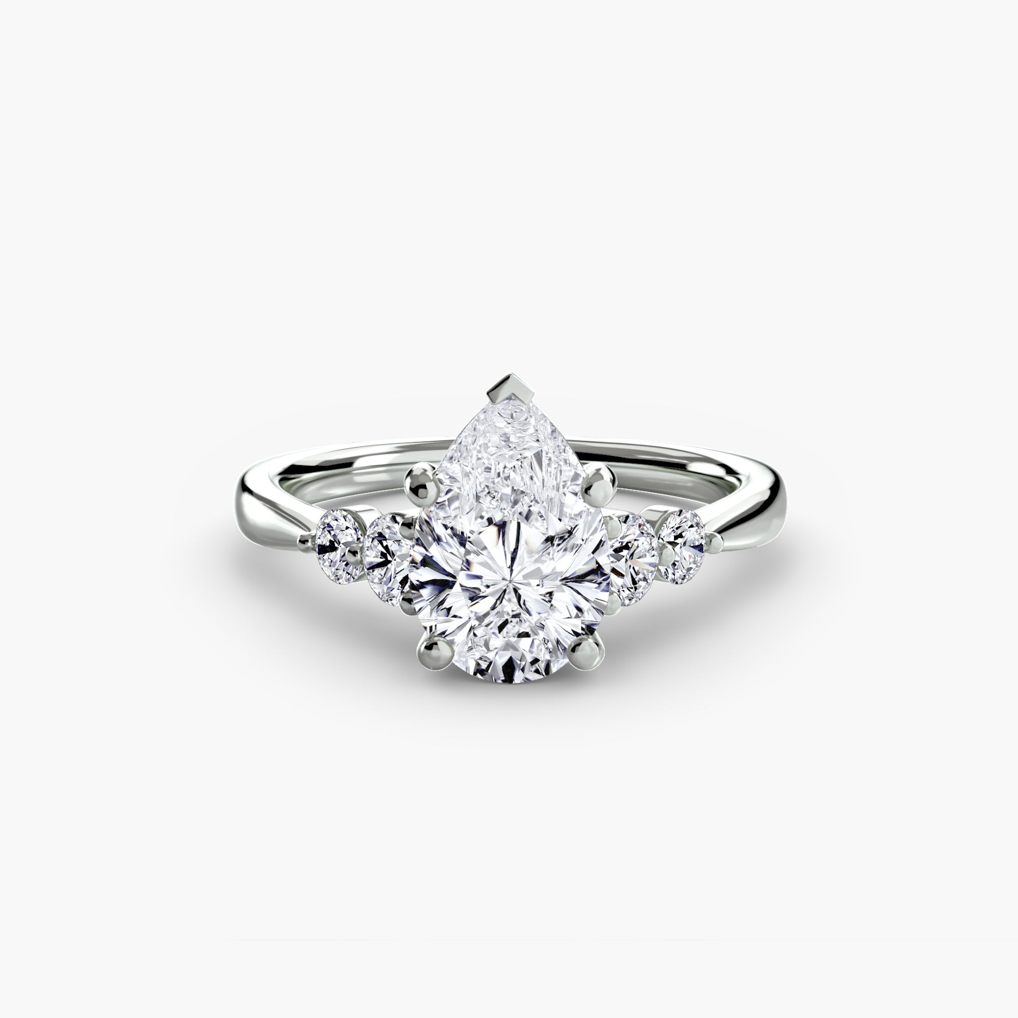 Wren Solitaire with Shoulder Accents